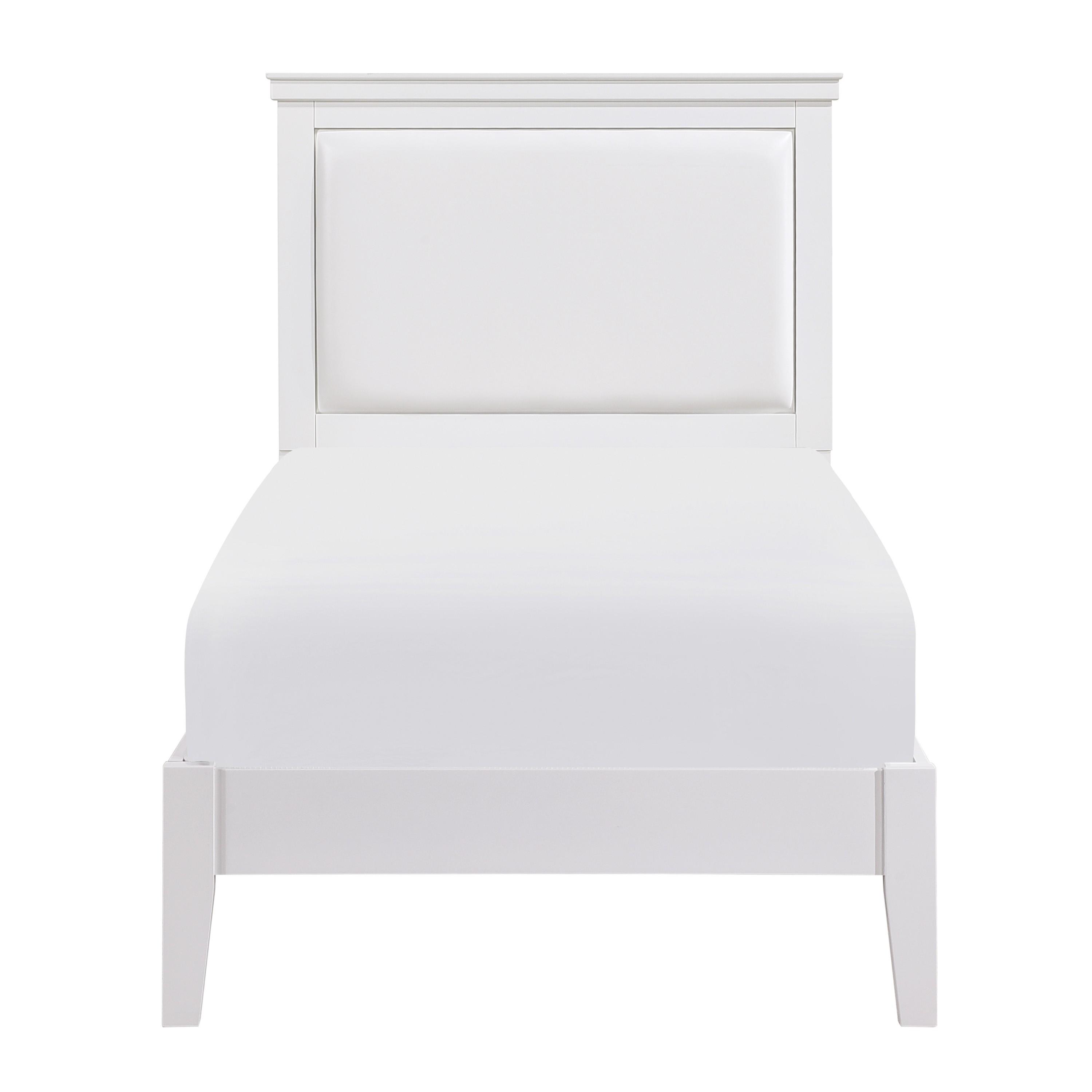 

    
Modern White Wood Twin Bed Homelegance 1519WHT-1* Seabright
