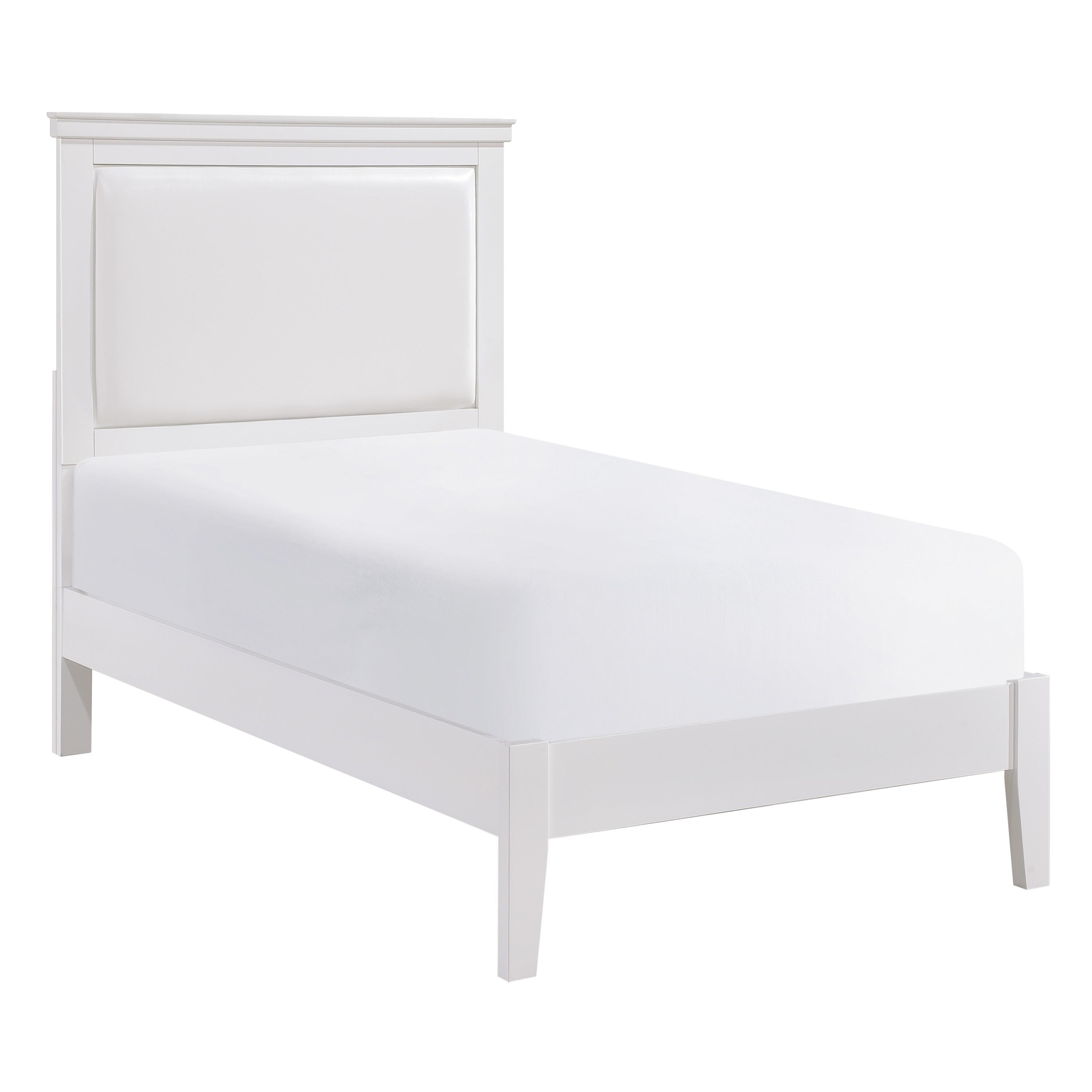 Modern Bed 1519WHT-1* Seabright 1519WHT-1* in White Faux Leather