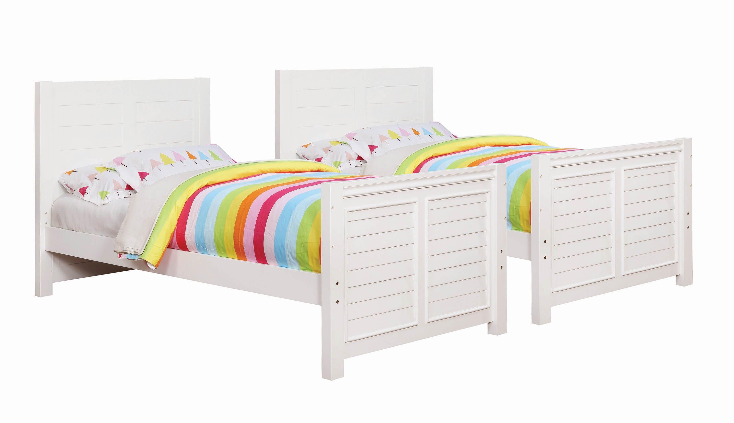 

    
Modern White Wood Twin / full bunk bed Edith by Coaster
