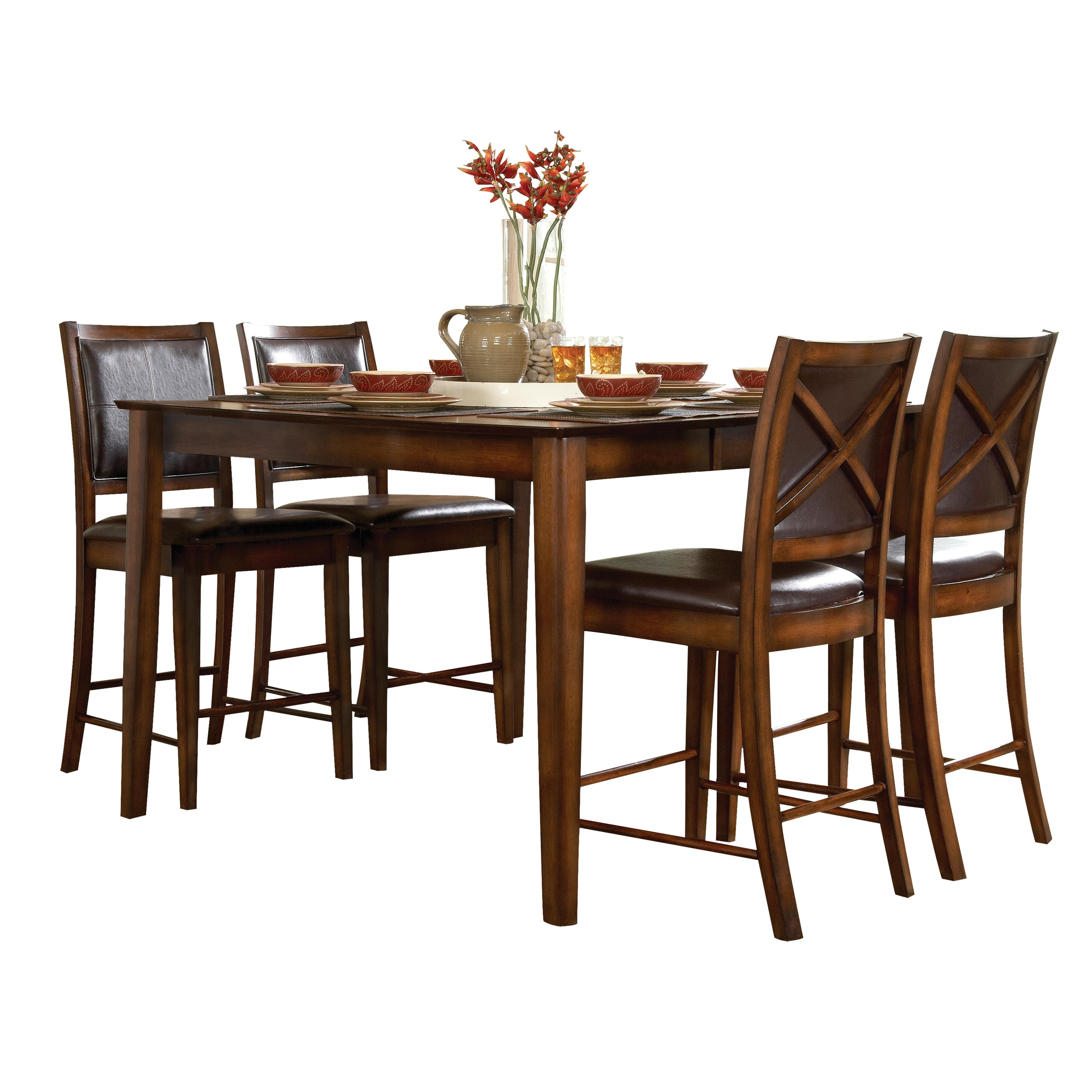 Modern Dining Room Set 727-36*5PC Verona 727-36*5PC in Amber Faux Leather