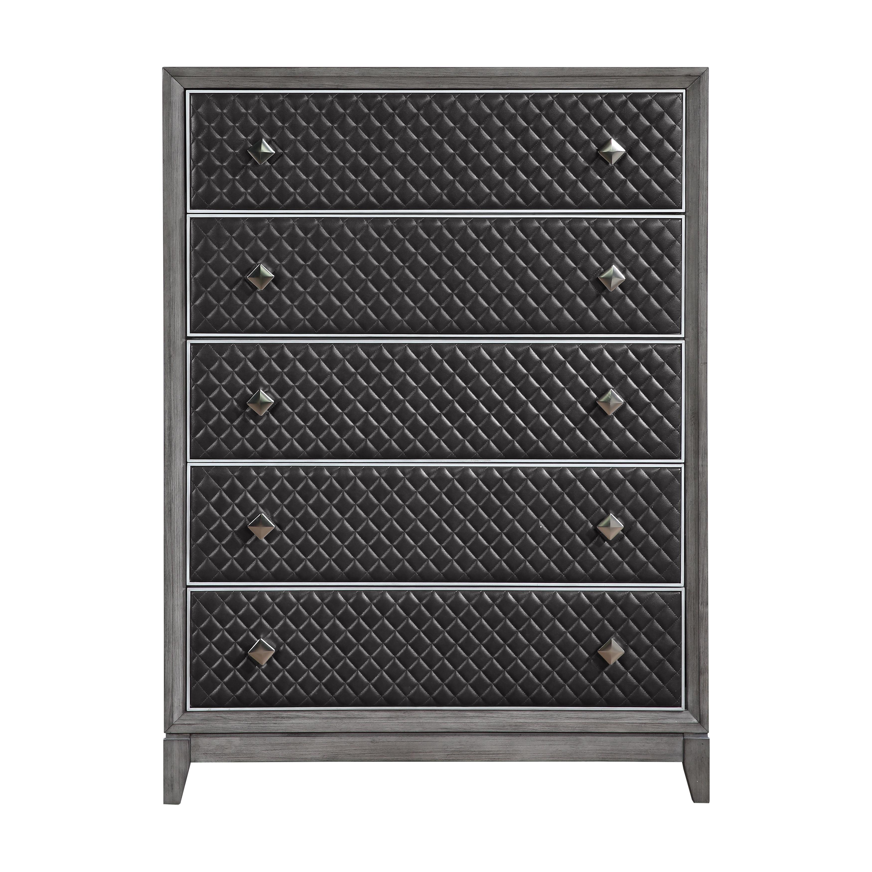 Modern Chest 1566GY-9 West End 1566GY-9 in Gray Faux Leather