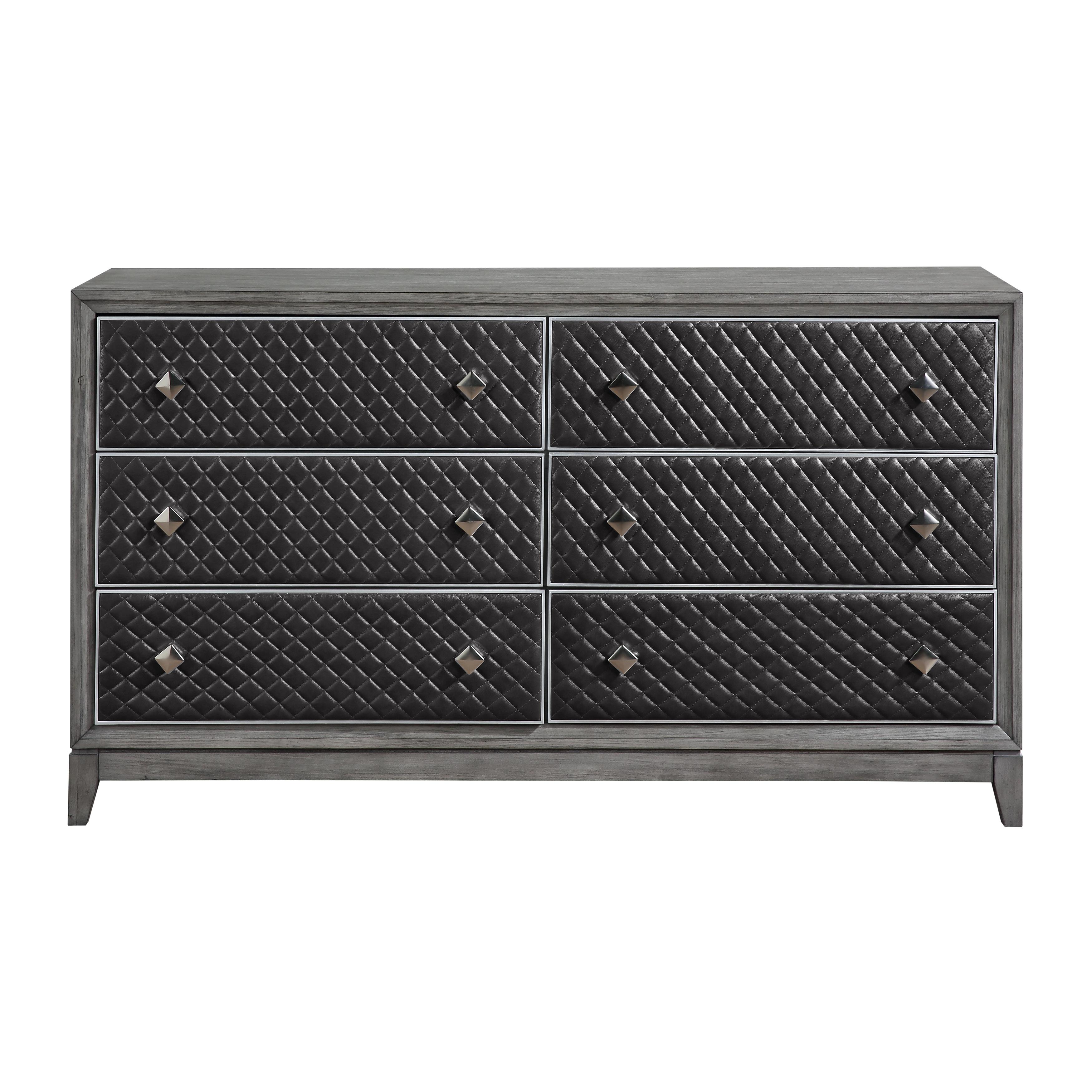 Modern Dresser 1566GY-5 West End 1566GY-5 in Gray Faux Leather
