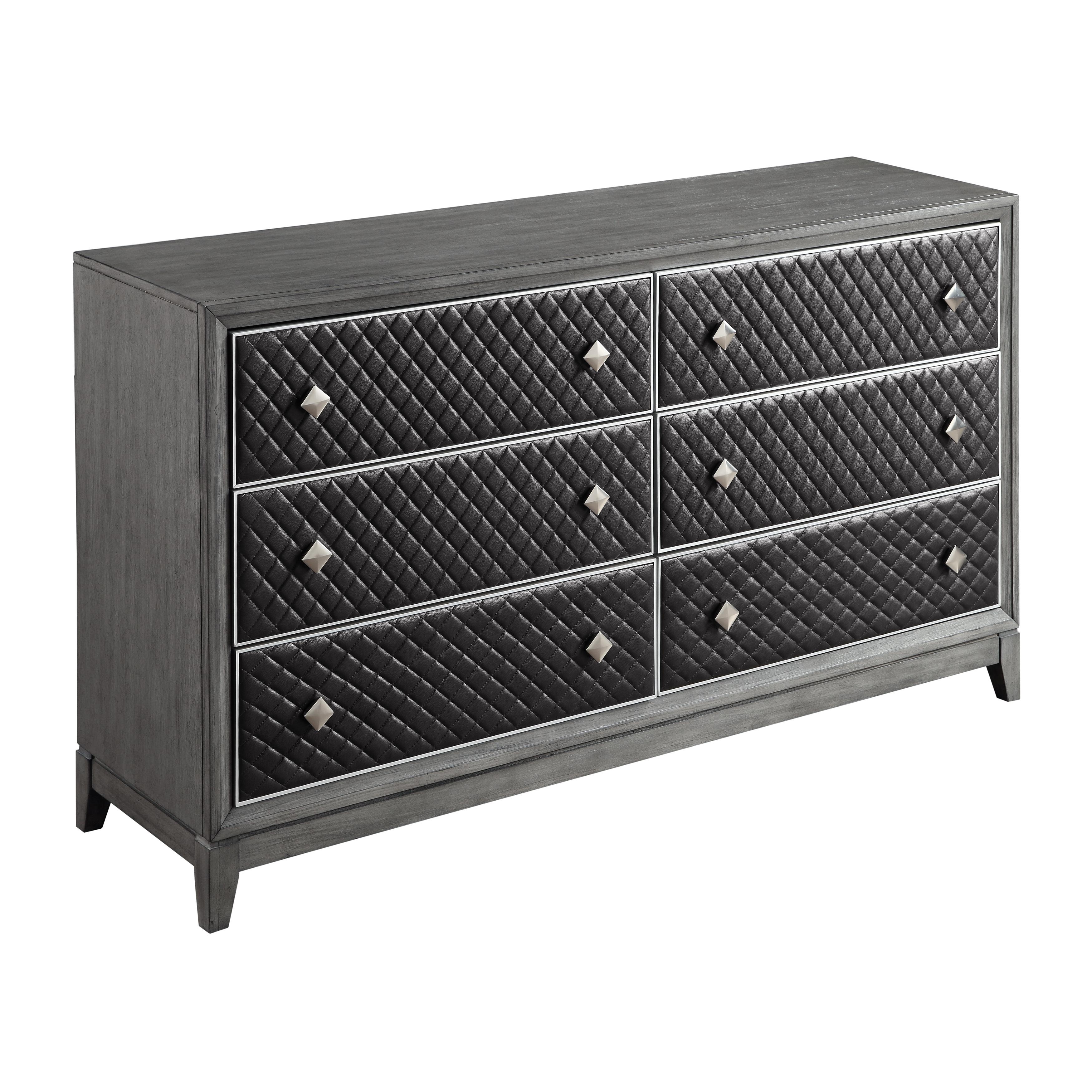 

    
Modern Wire-Brushed Gray Wood Dresser w/Mirror Homelegance 1566GY-5*6 West End
