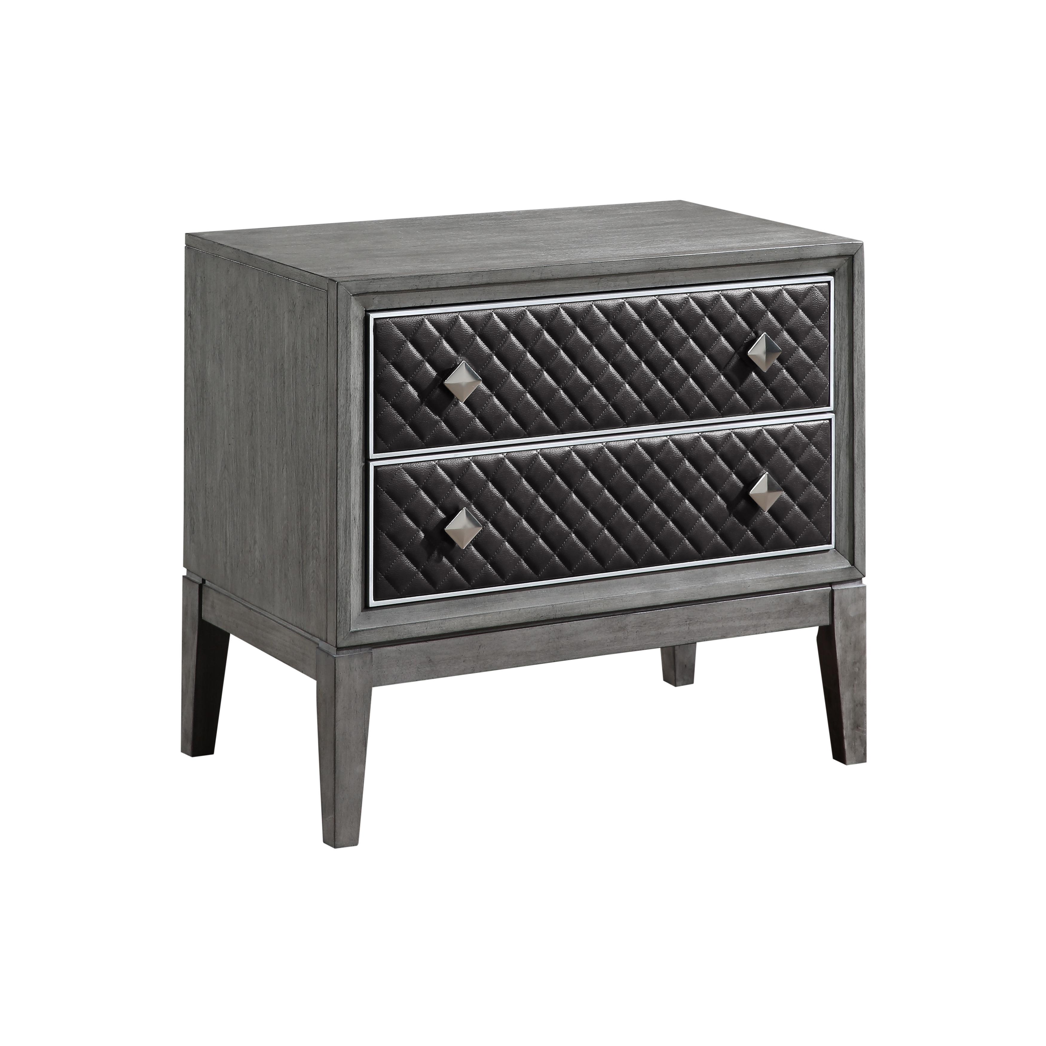 

    
Modern Wire-Brushed Gray Wood Nightstand Homelegance 1566GY-4 West End
