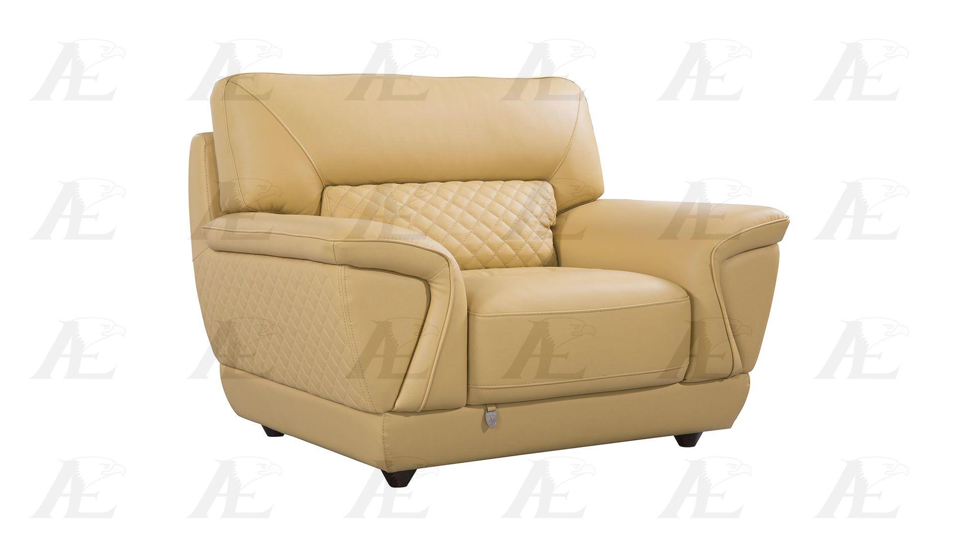 

    
 Order  Yellow Italian Leather Sofa Set 3 Pcs EK099-YO American Eagle Modern

