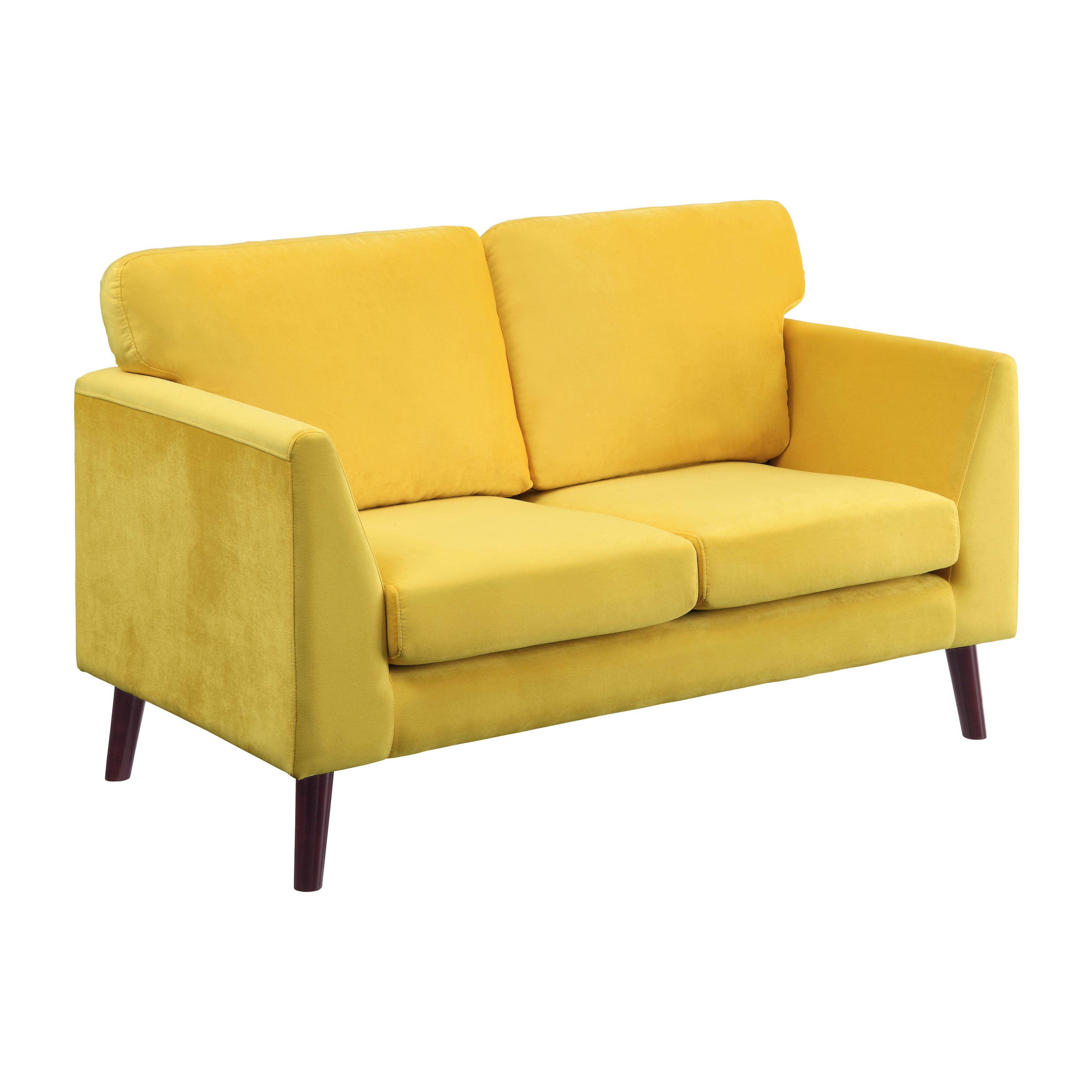 

    
9338YW-2PC Modern Yellow Velvet Living Room Set 2pcs Homelegance 9338YW Tolley
