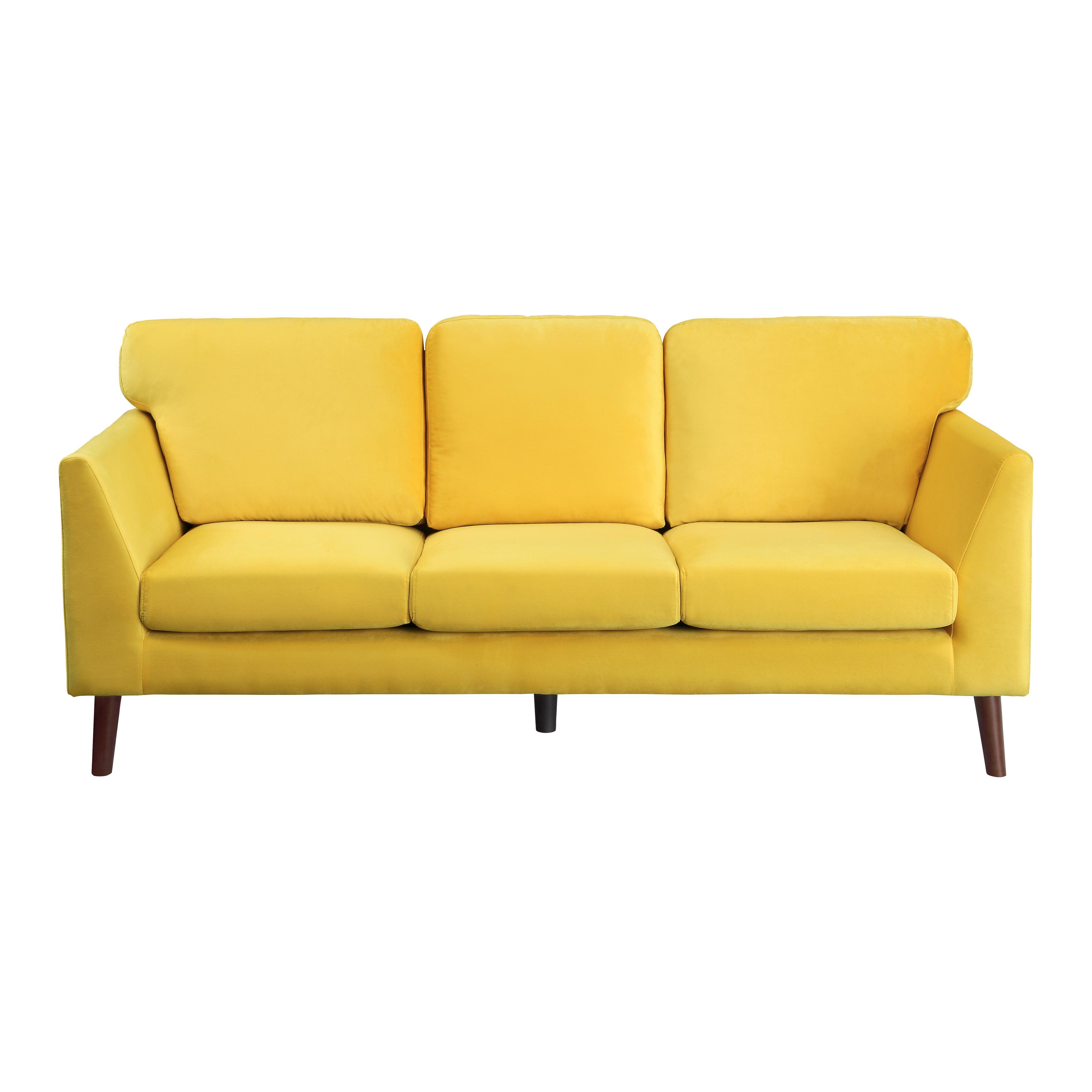 

    
Modern Yellow Velvet Sofa Homelegance 9338YW-3 Tolley

