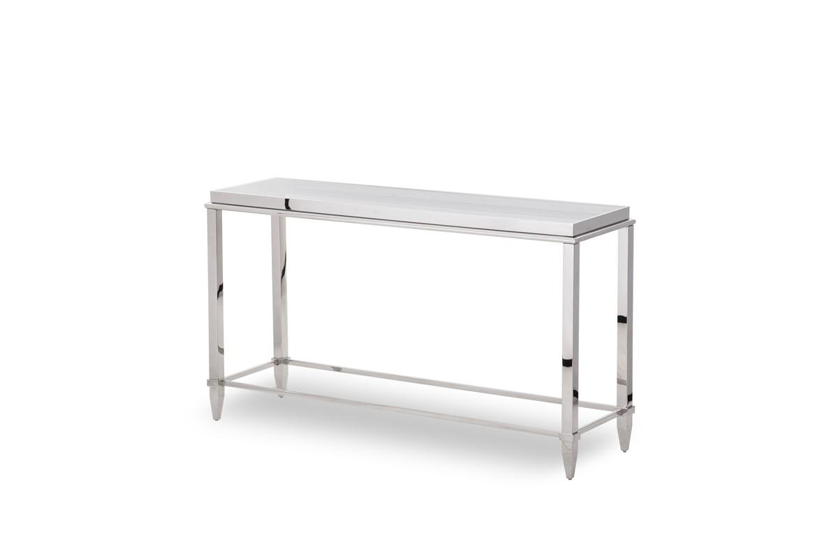 

    
Glass & Stainless Steel Console Table VIG Modrest Agar Modern Contemporary
