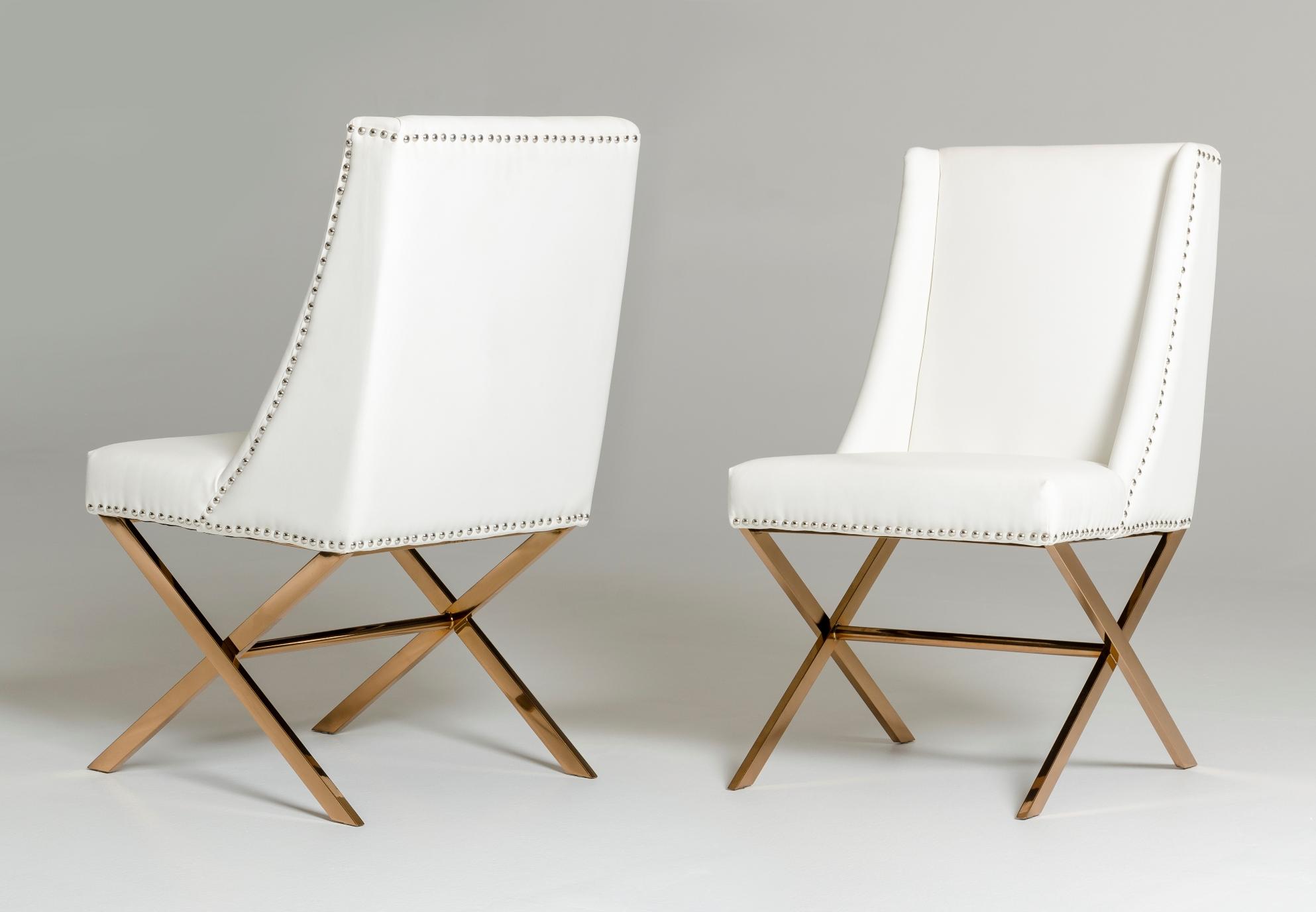 

    
White & Rosegold Dining Chair Set 2 Pcs VIG Modrest Alexia Contemporary

