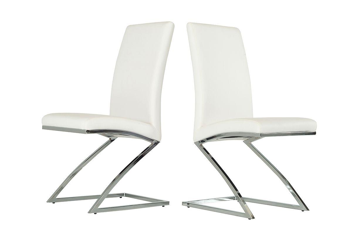 Contemporary, Modern Dining Chair Set Angora VGHR3168-WHT-2pcs in White Leatherette