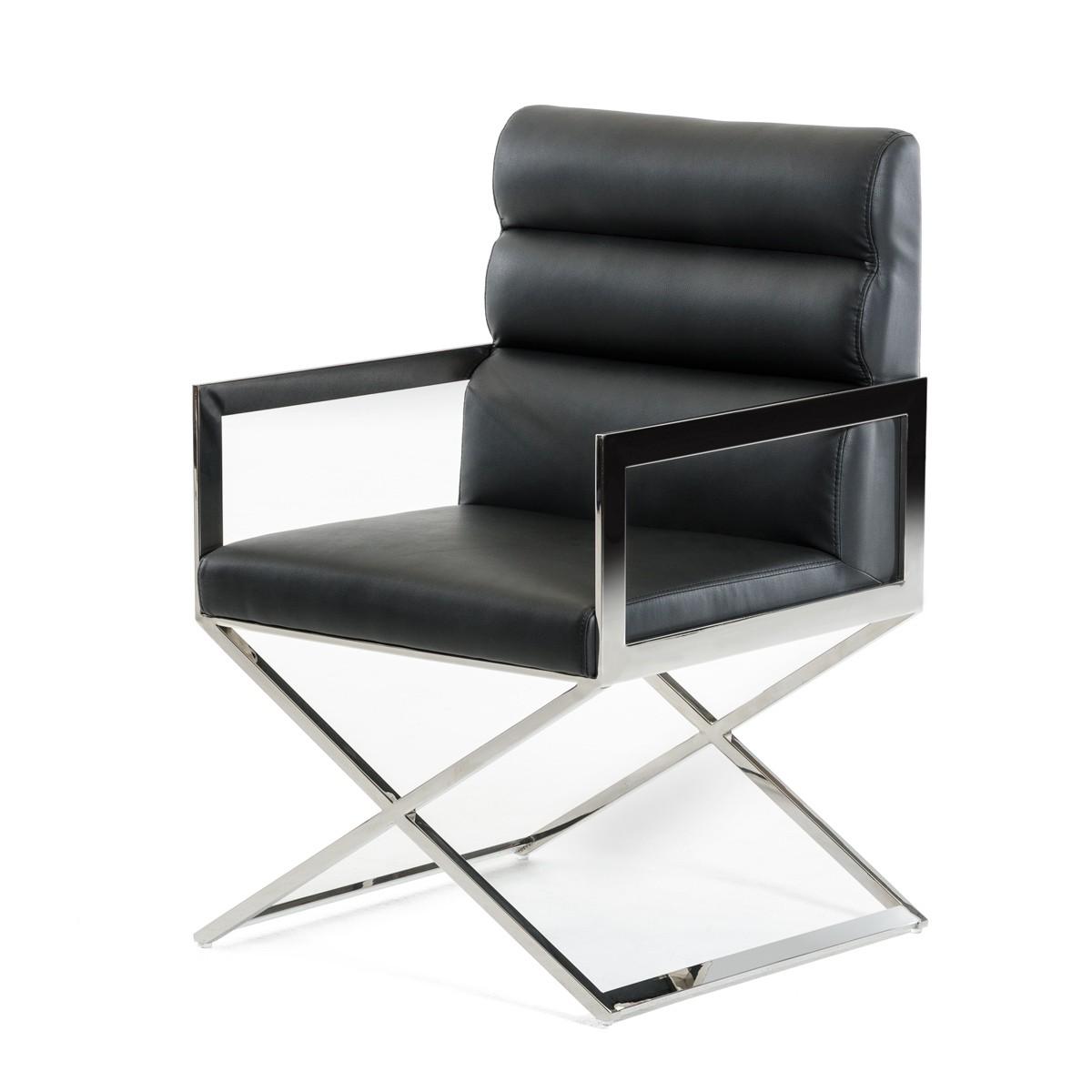 

    
Modern Modrest Capra Black Leatherette Dining Chair (Set of 2) Contemporary
