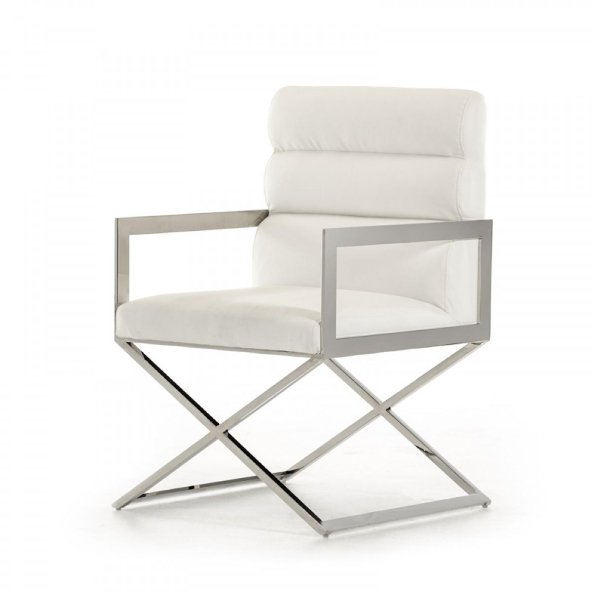 

    
Modern Modrest Capra White Leatherette Dining Chair (Set of 2) Contemporary
