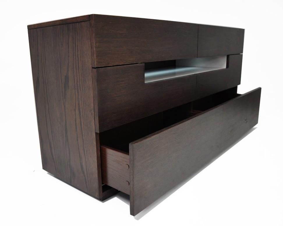 Contemporary, Modern Double Dresser Modrest Ceres VGWCCG05D-WNG in Brown Oak and Gray 