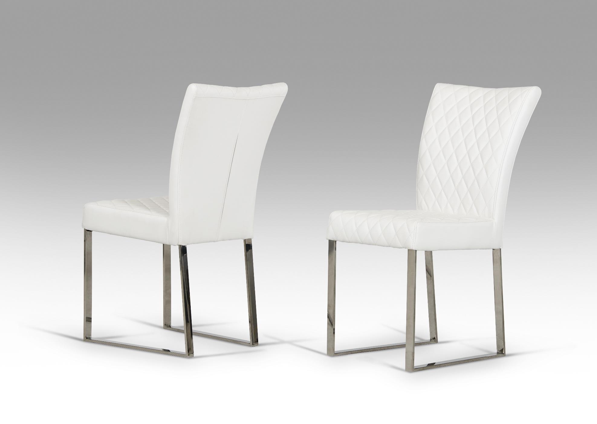 

    
Dining Chair Set 2Pcs White Leatherette VIG Modrest Chrysler Modern
