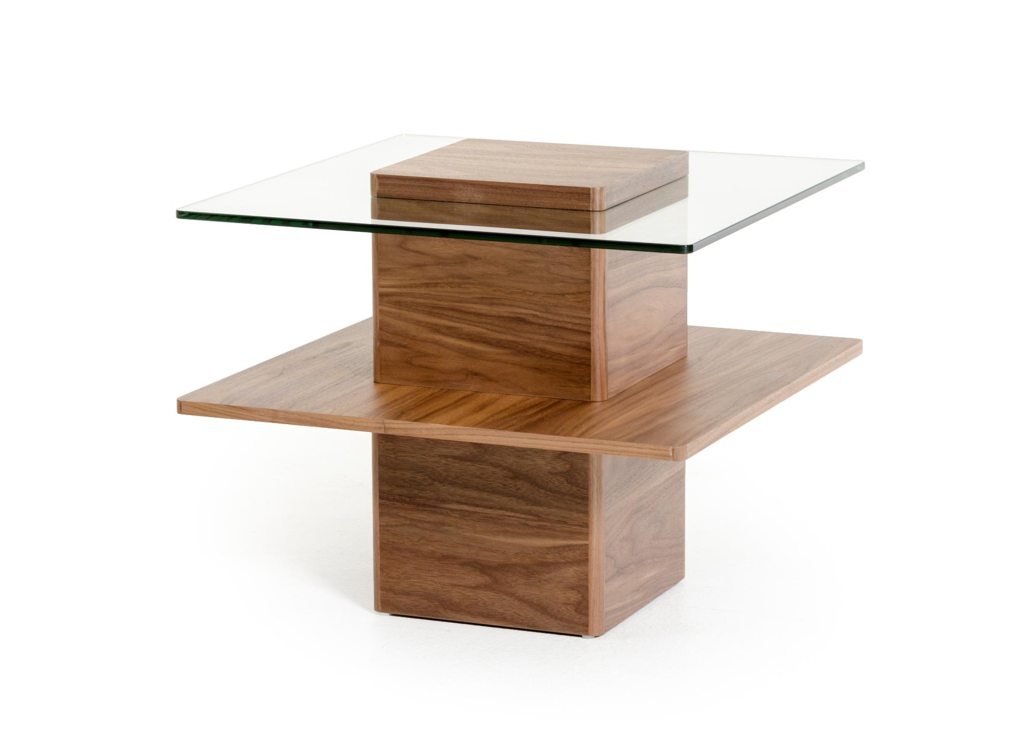 

    
VIG Modrest Clarion Modern Walnut Glass End Table Contemporary
