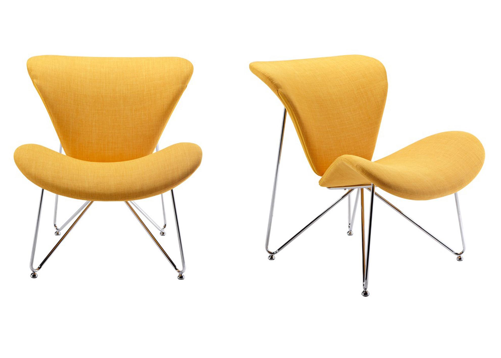 

    
Yellow Fabric Accent Chair Set 2Pcs VIG Modrest Decatur Contemporary

