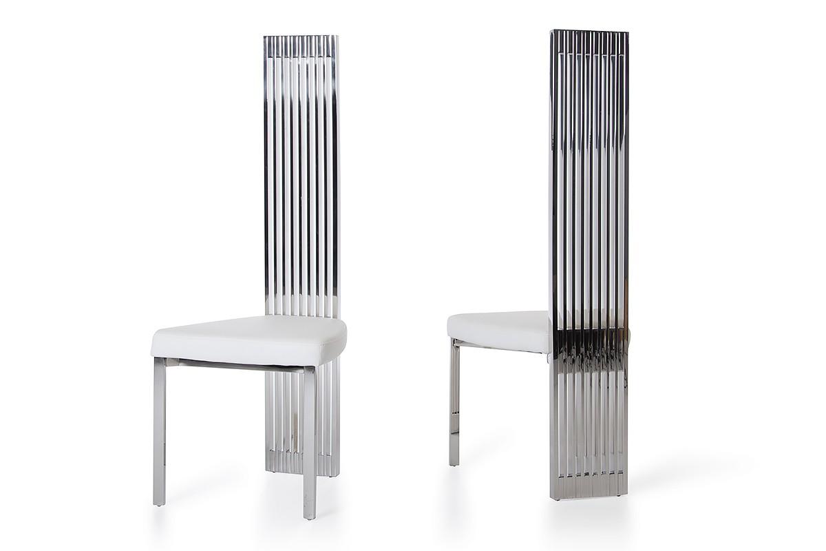 

    
White Leatherette Dining Chair Set 2Pcs VIG Modrest Elise Modern
