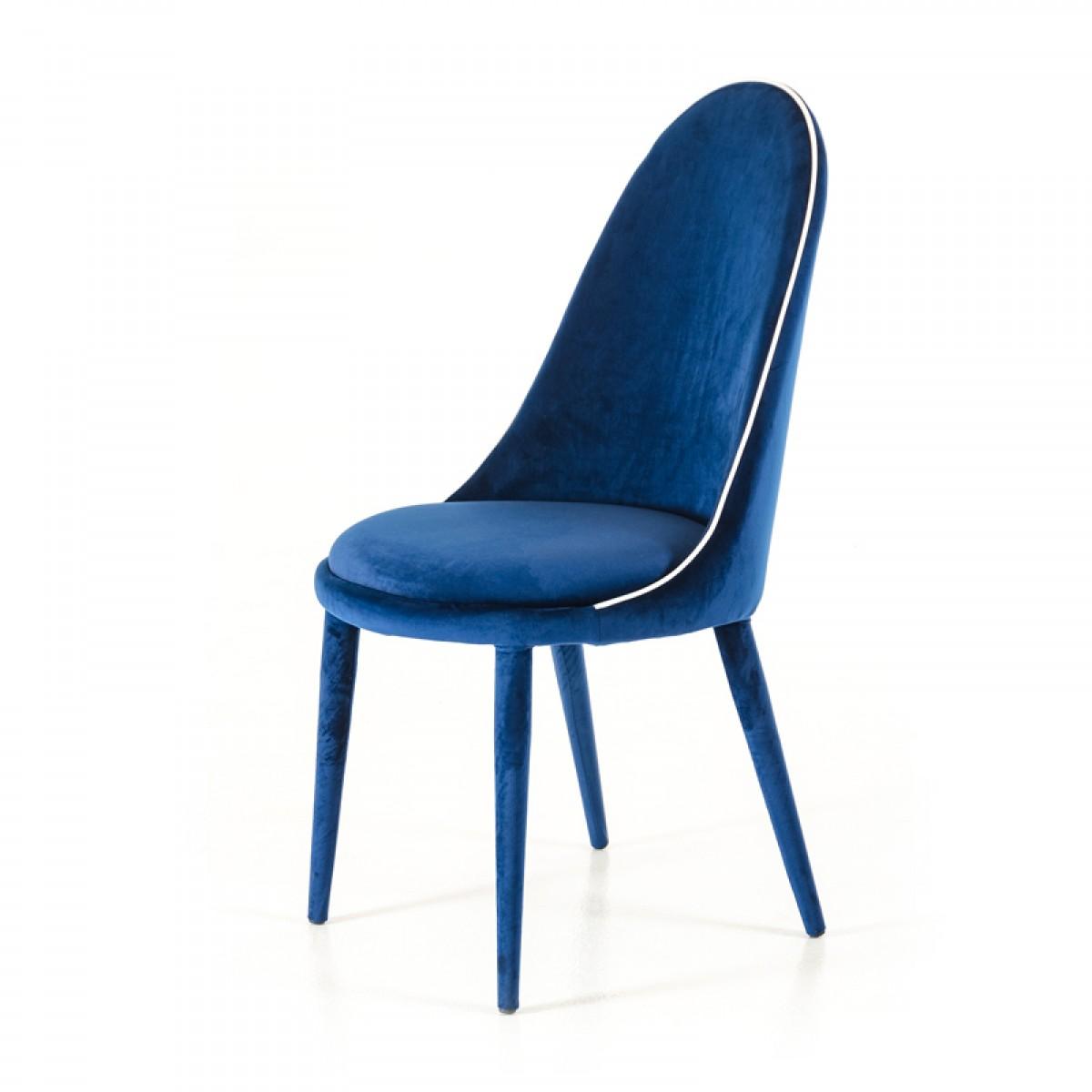 

    
Dining Chair Set 2Pcs Blue & White Fabric Modrest Klamath Modern
