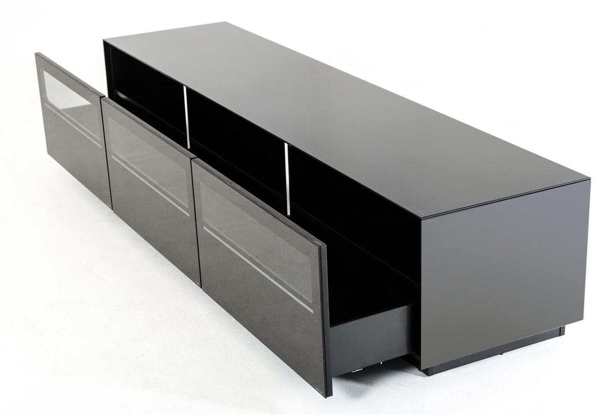Contemporary, Modern TV Stand Modrest Landon VGBBSJ8202-BLK in Black 