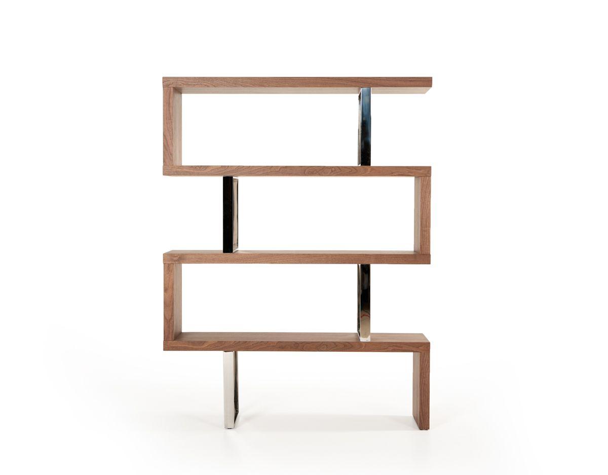 

    
Modern Walnut Wood Office Bookcase by VIG Modrest Maze
