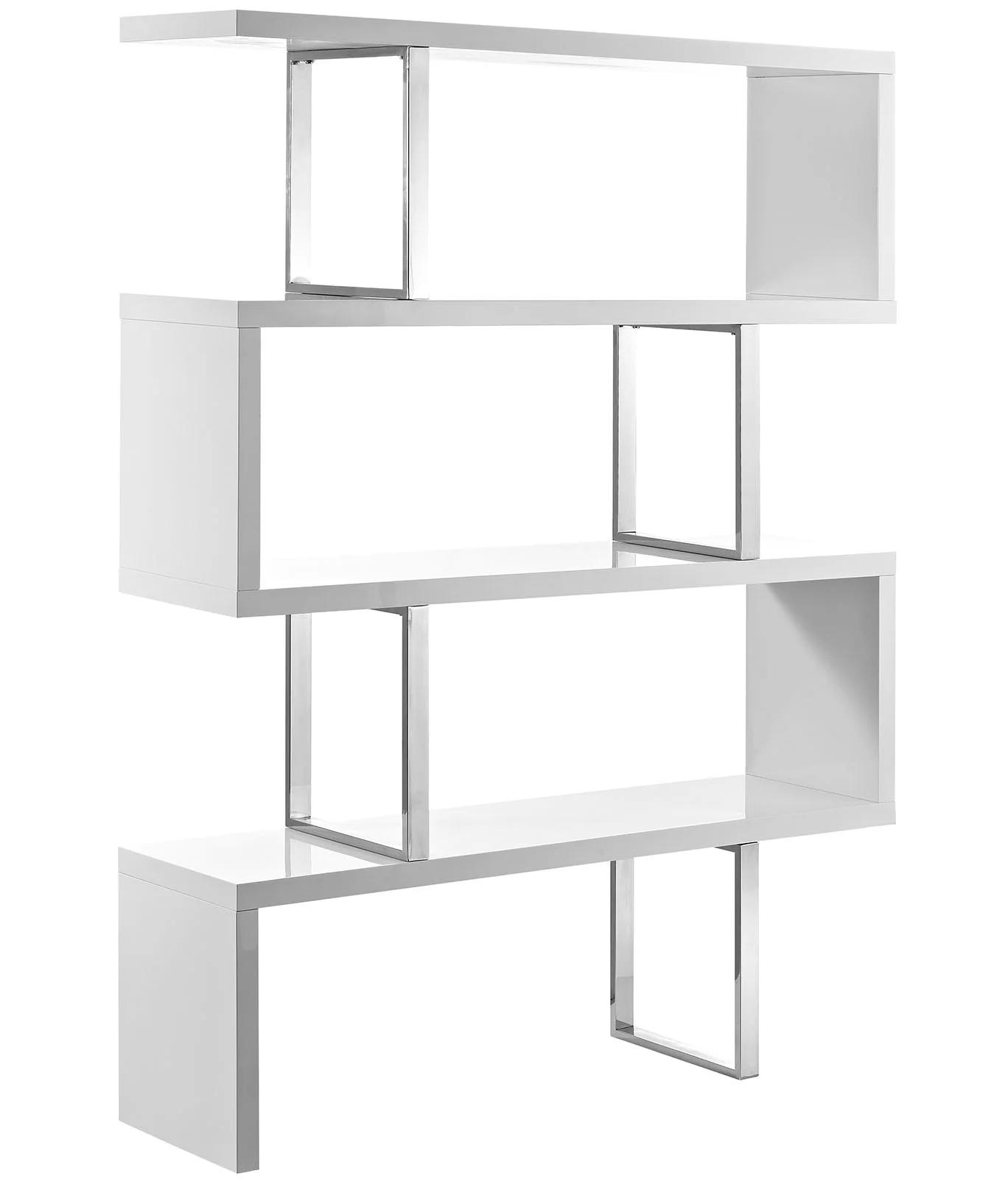 

    
Modern White High Gloss Office Bookcase by VIG Modrest Maze
