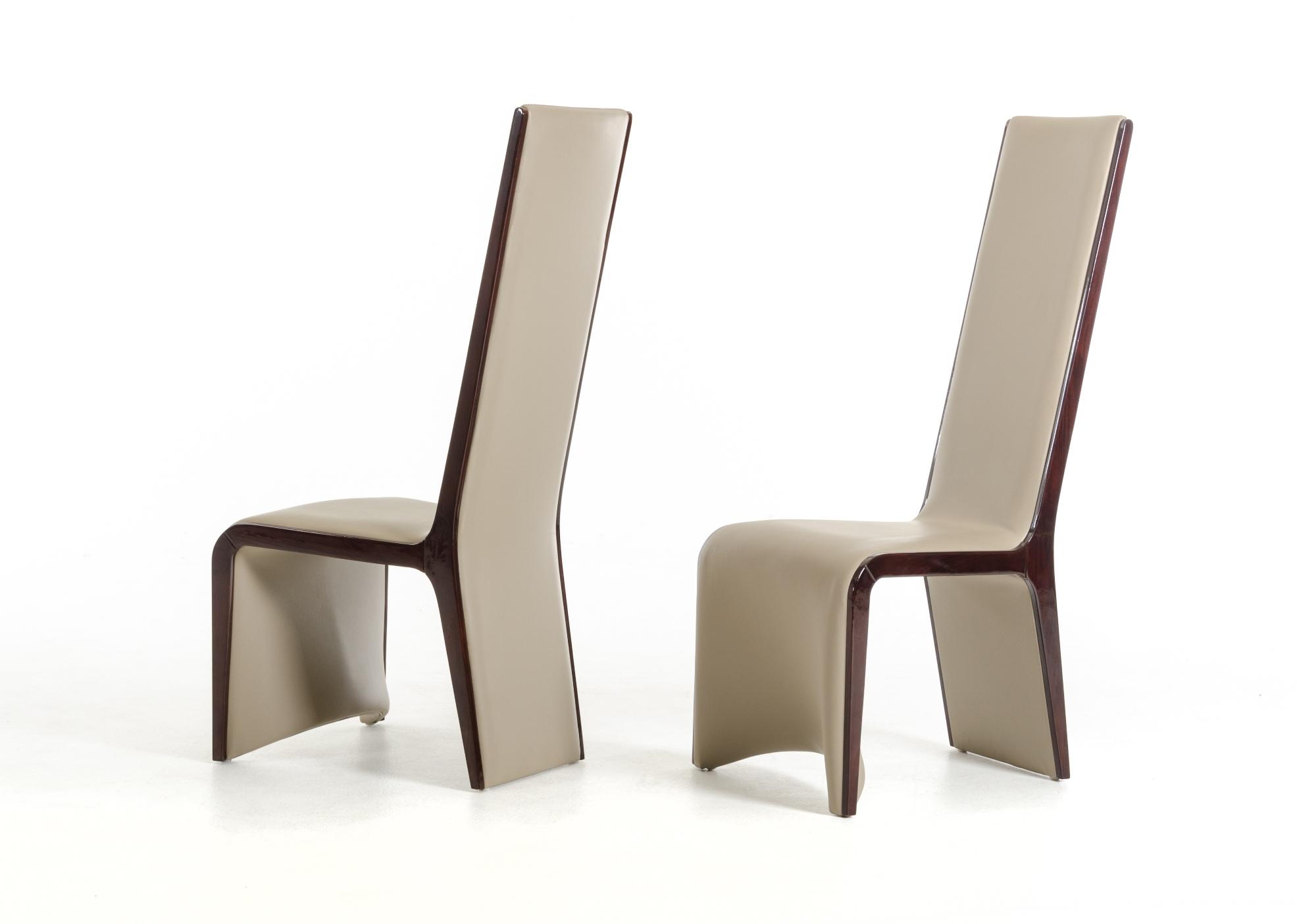 Modern Dining Side Chair Modrest Pacer VGCSCH-13107 in Ebony, Taupe Leatherette