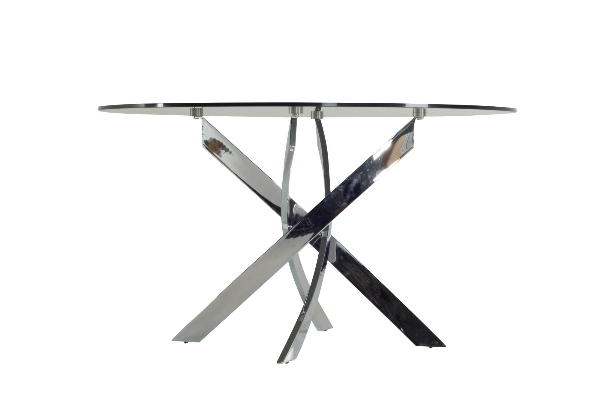 

    
Smoked Glass & Chrome Round Dining Table VIG Modrest Pyrite Modern Contemporary
