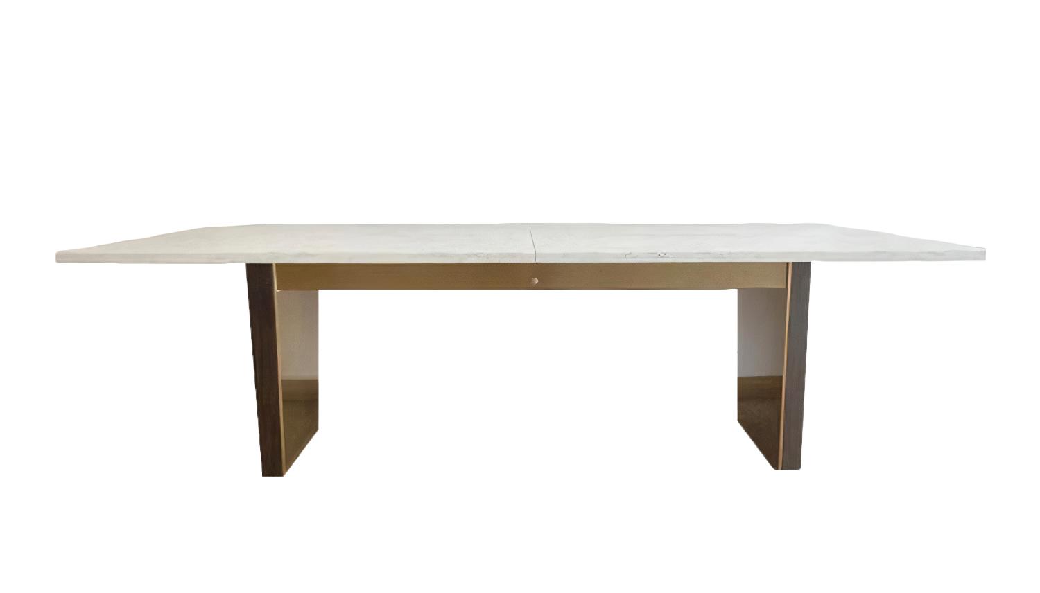 

    
White Marble & Gold Dining Table by VIG Modrest Auer
