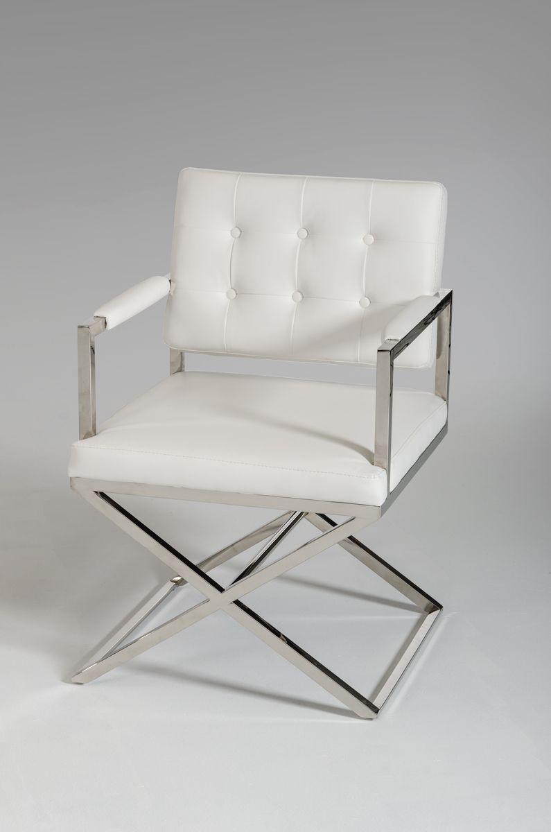 

    
Modern White Leatherette Dining Chair Set 2Pcs Modrest Spielberg VIG
