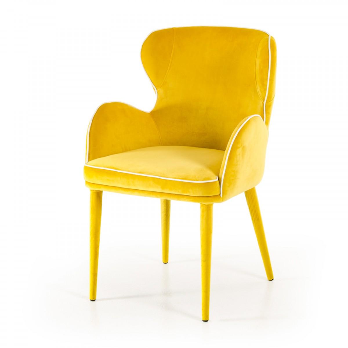 

    
Yellow Fabric Dining Chair Set 2Pcs VIG Modrest Tigard Modern
