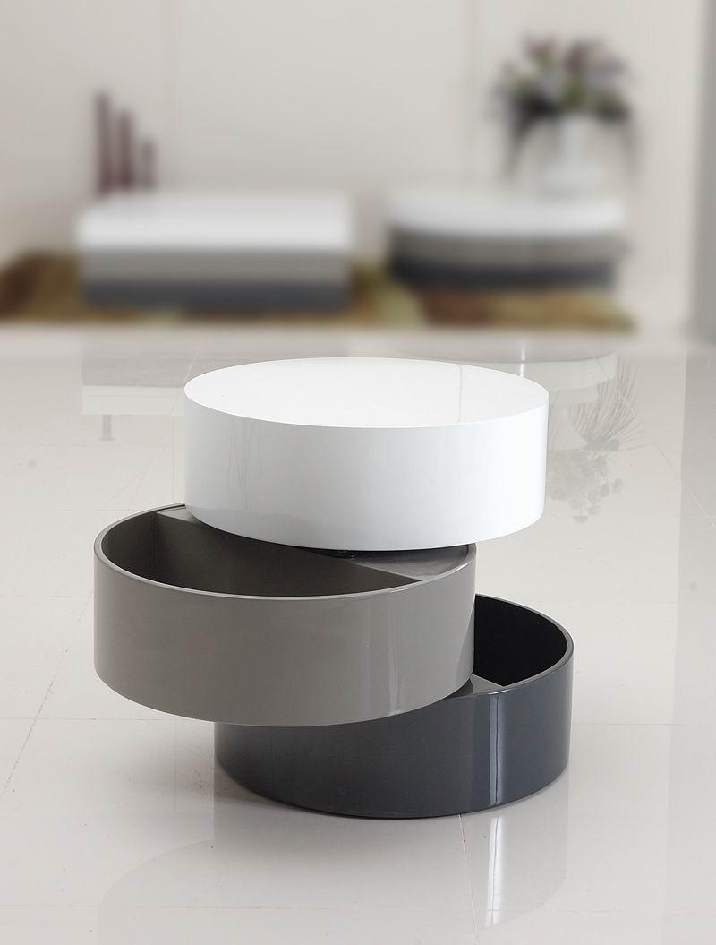 Contemporary, Modern End Table Modrest Trio-1 VGGU801CT-1 in Light Gray, Dark Gray, White 