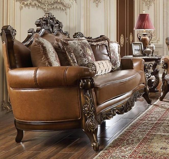 

                    
Homey Design Furniture HD-555 Sofa Set Brown Leather Purchase 

