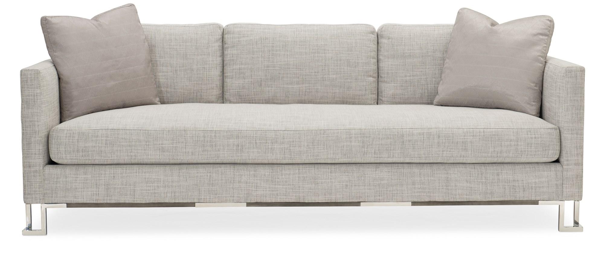 

    
Moonlight Silver Fabric & Stainless-Steel Frame Sofa OPEN FRAMEWORK by Caracole
