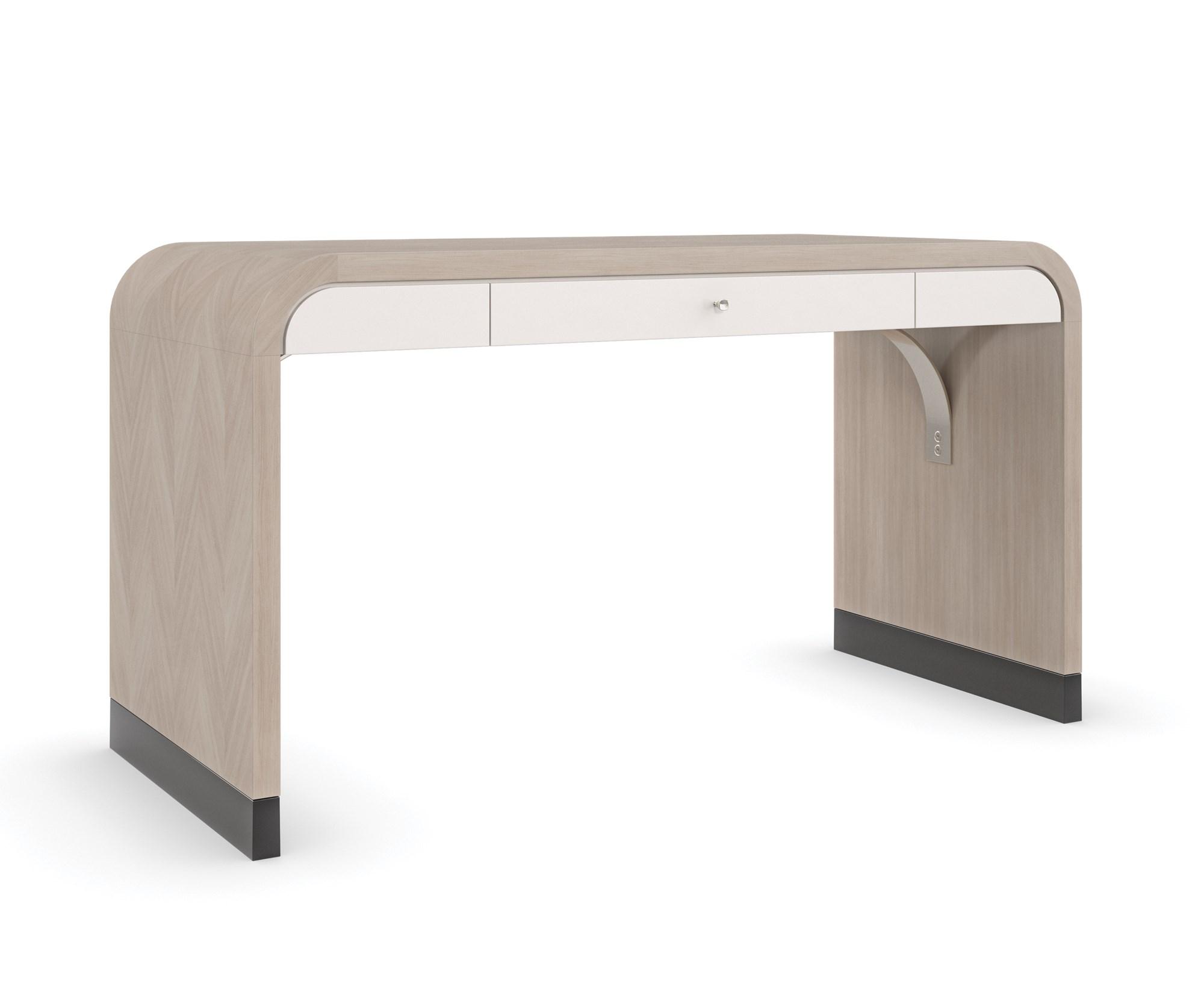 

    
Moonstone & Pearly White Finish Console Table FREE FALL by Caracole
