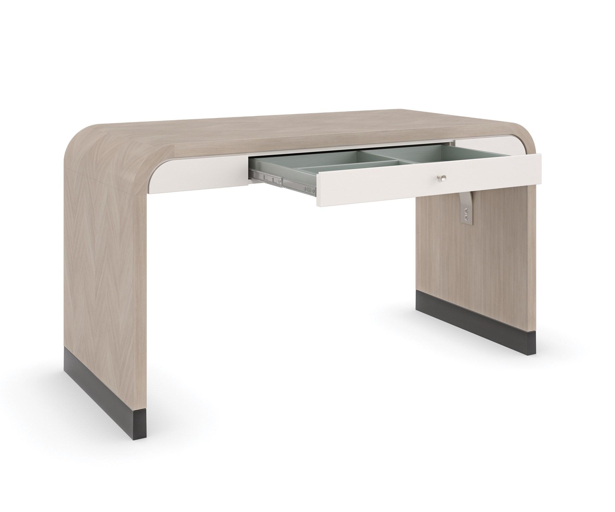 

    
Moonstone & Pearly White Finish Console Table FREE FALL by Caracole
