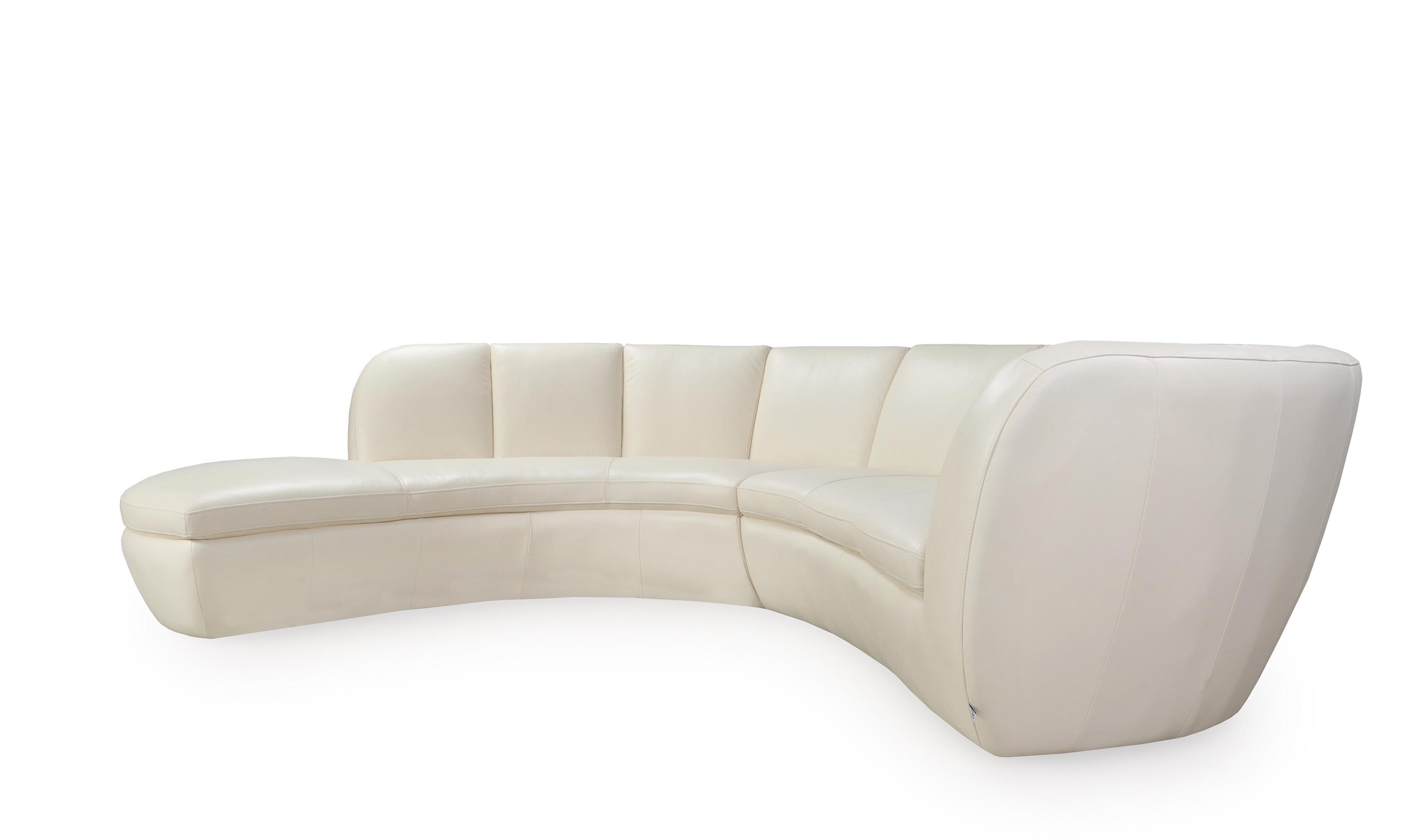 Modern Sectional Sofa Crescenta 546 546SCB1181 in Cream Top grain leather