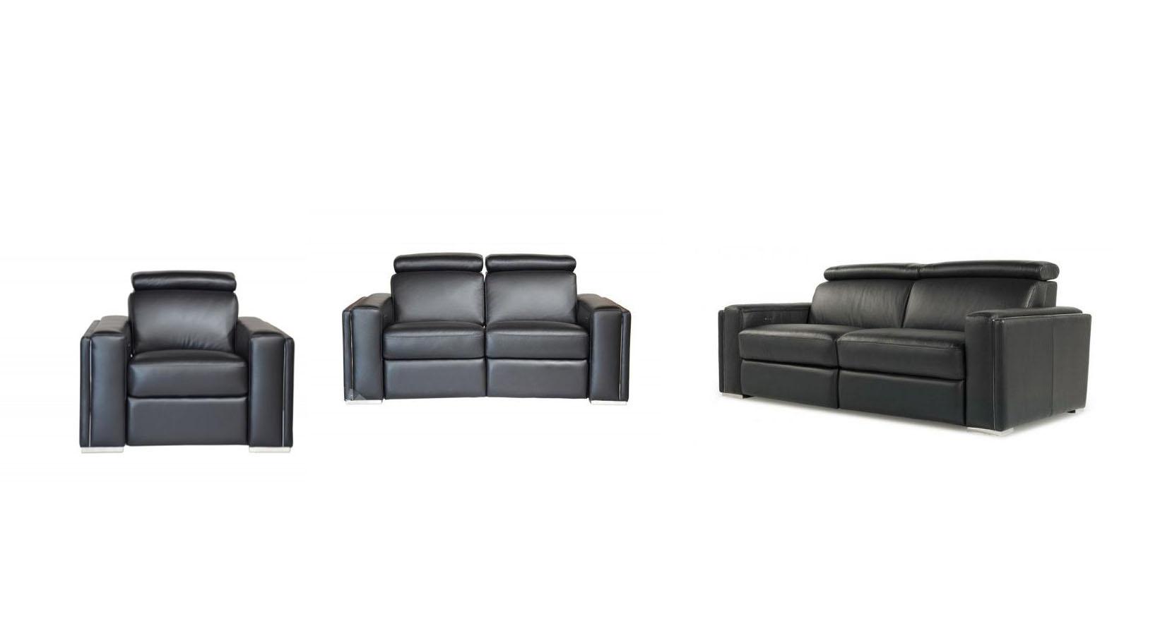 

    
Black Top Grain Leather Motorized Sofa Set 3Pcs Ellie 531 Moroni Contemporary
