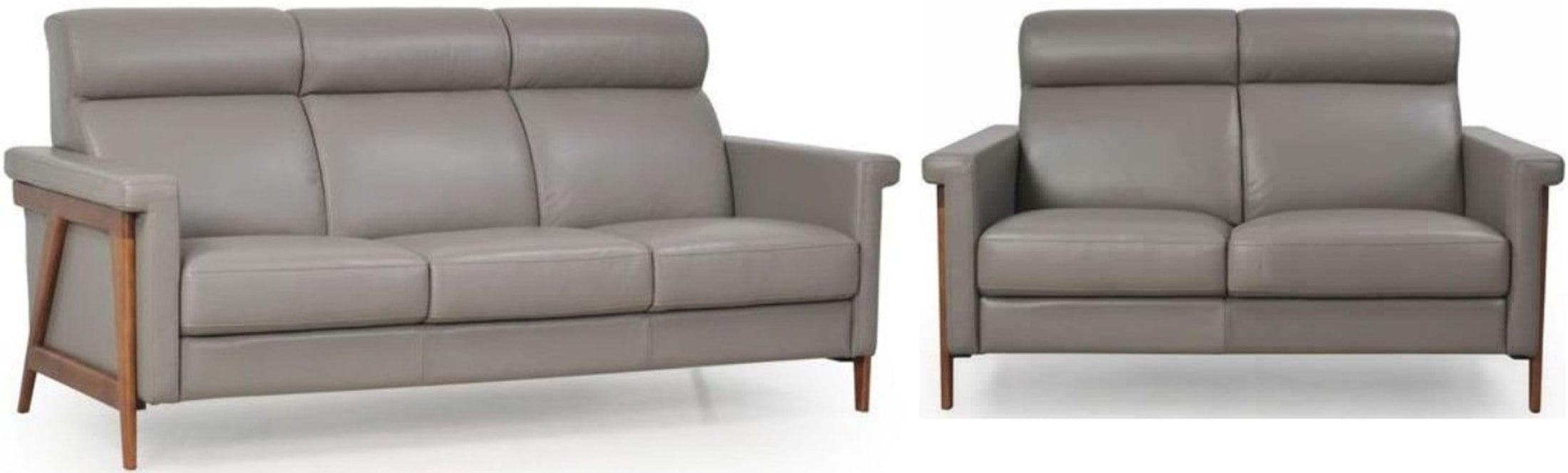 

    
Storm Top Grain Leather Mid Century Sofa Set 2Pcs Harvard 579 Moroni Modern
