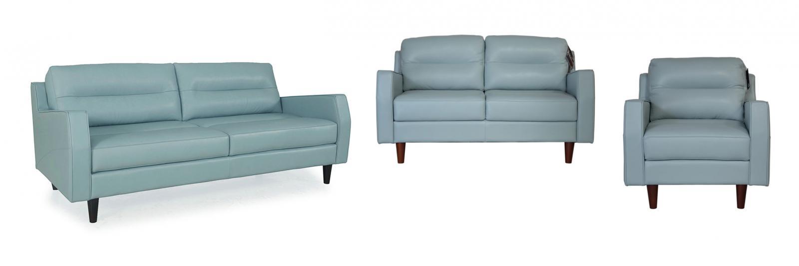 

    
Isabel 348-Sofa Set-2 Moroni Isabel 348 Bluette Top Grain Leather Upholstery Mid-Century Sofa Set 2Pcs
