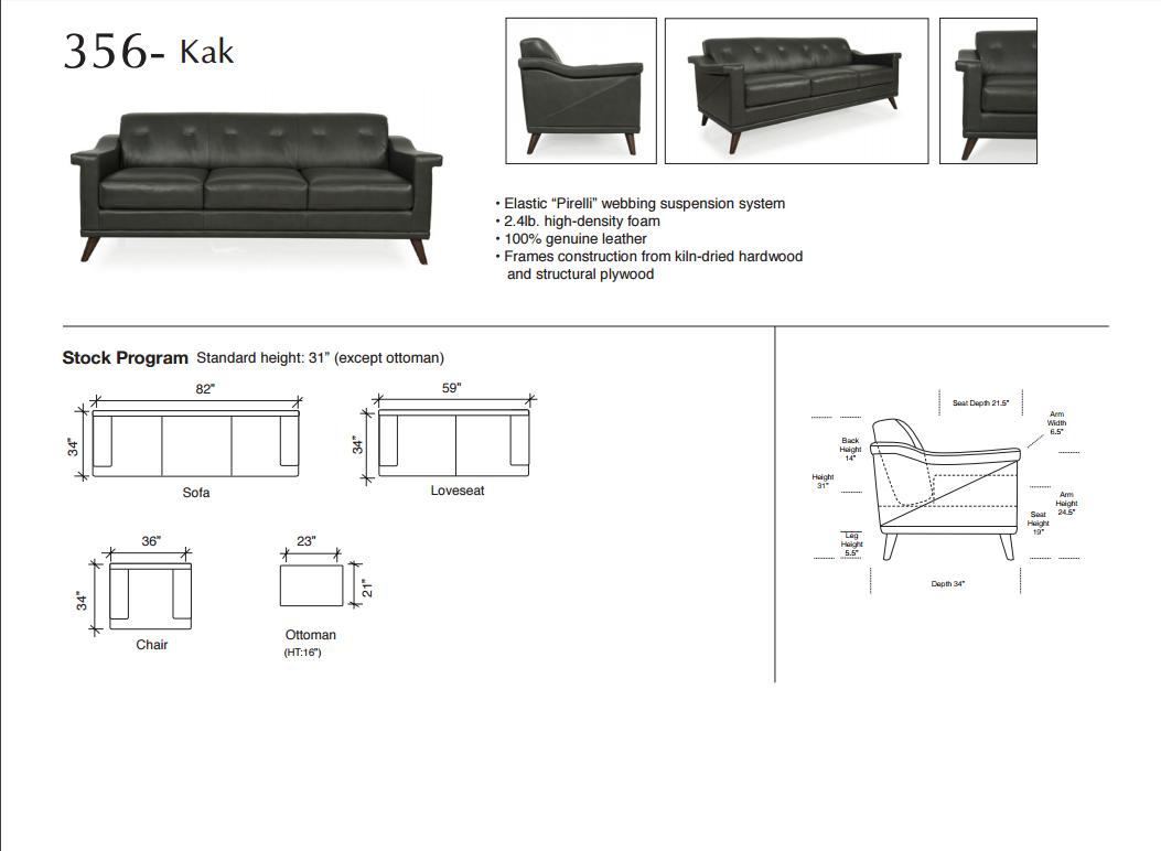 

    
35603AN/S1330 Moroni Kak 356 Charcoal Grey Full Leather Mid-Century Sofa
