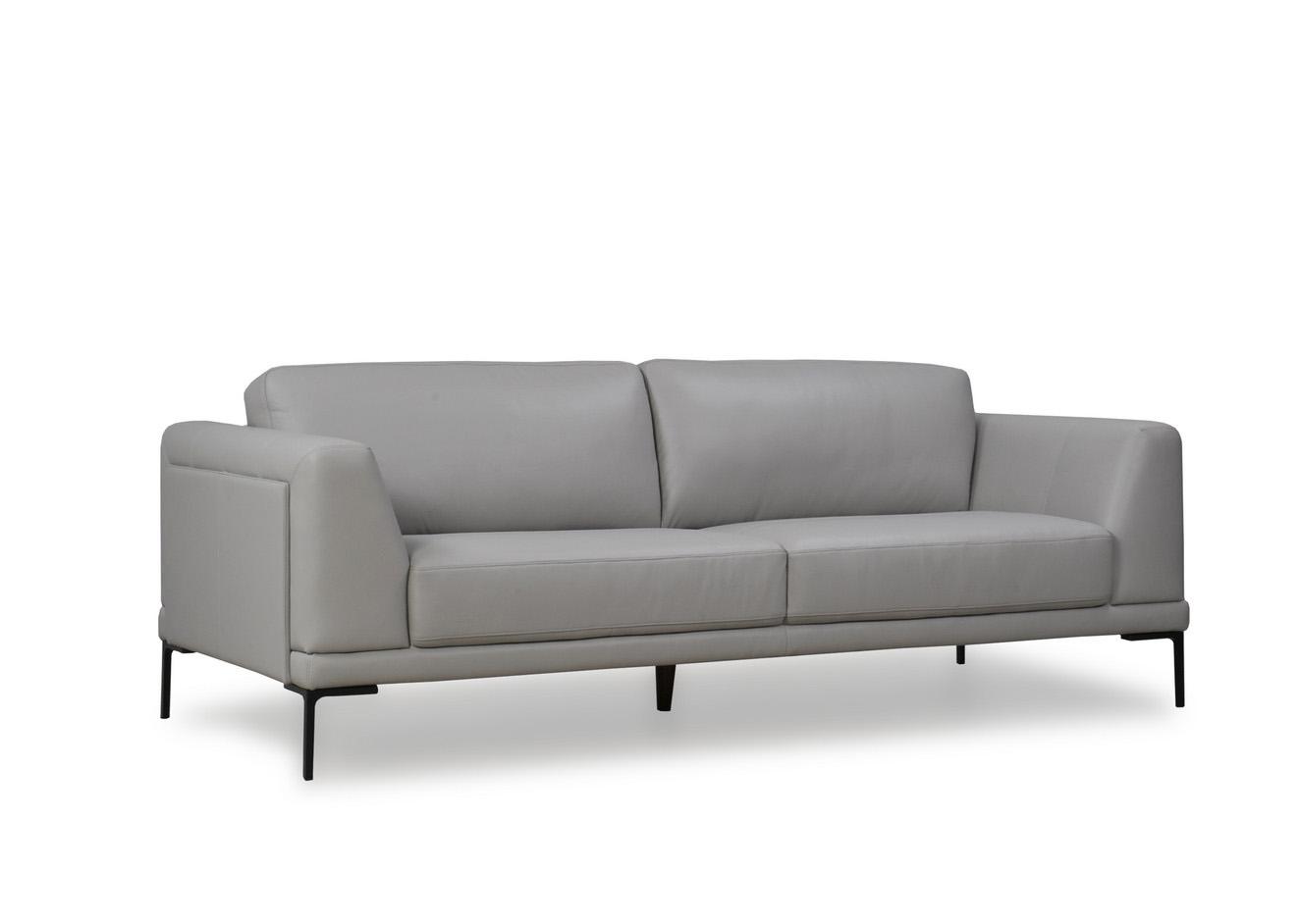

    
Light Grey Top Grain Leather Sofa Set 2Pc Kerman 578 Moroni Contemporary Modern
