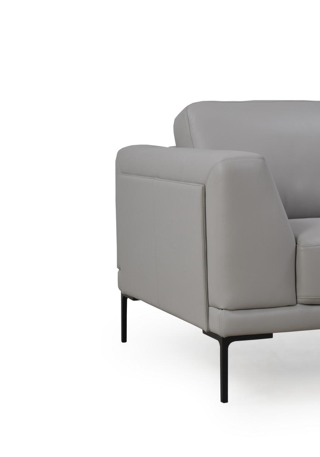 

    
 Shop  Light Grey Top Grain Leather Sofa Set 3Pc Kerman 578 Moroni Contemporary Modern
