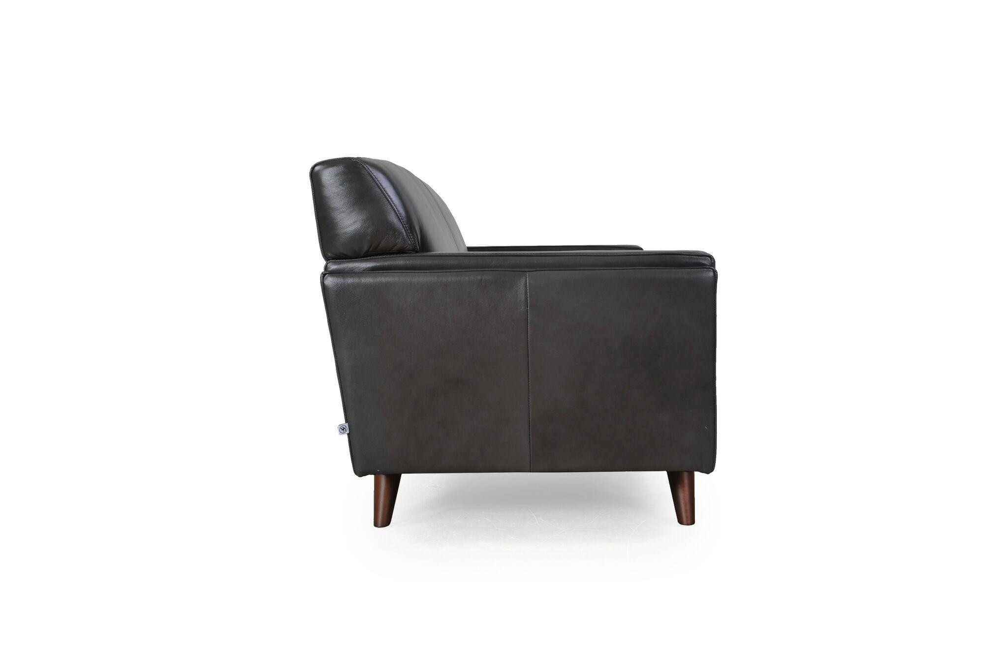 

    
Charcoal Top Grain Leather Chair Milo 361Moroni Mid-Century Contemporary 
