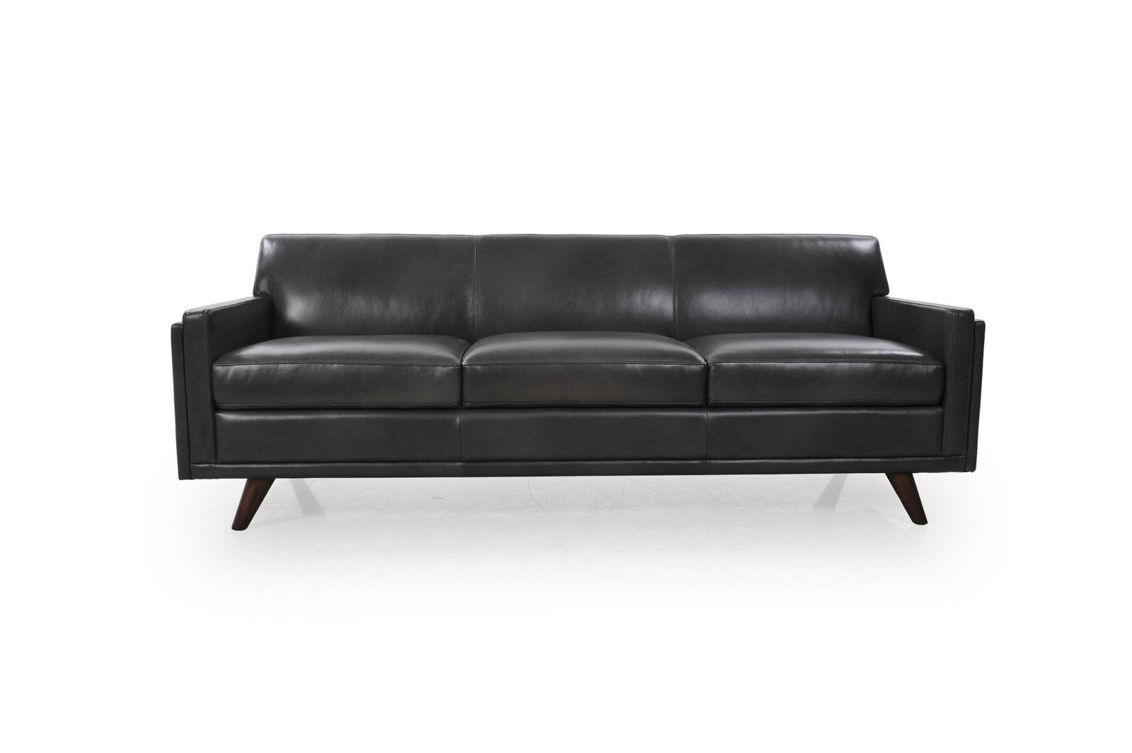

    
Charcoal Top Grain Leather Sofa Milo 361 Moroni Mid-Century Contemporary
