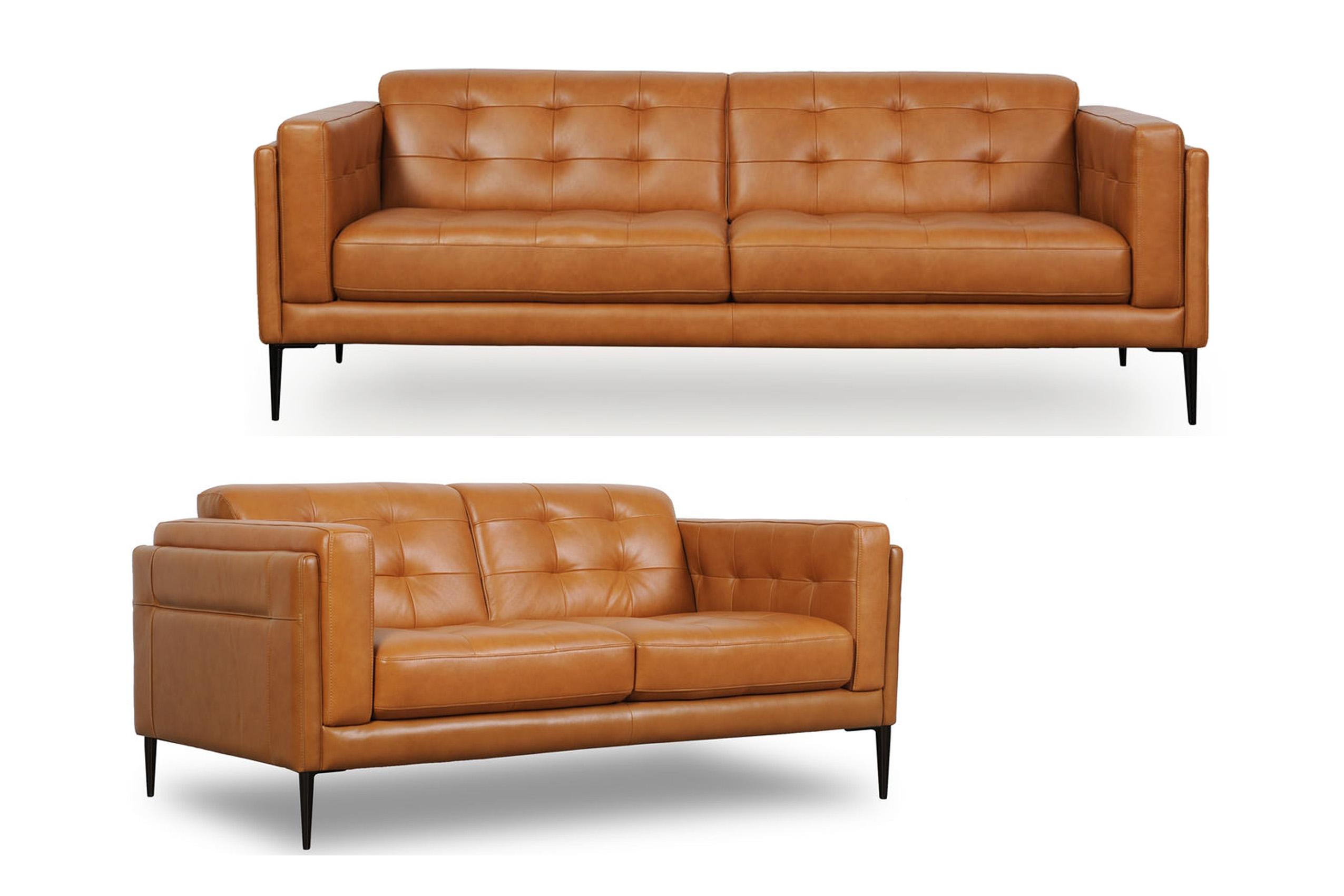Modern Sofa Set Murray 440 440 Murray-Set-2 in Tan Top grain leather