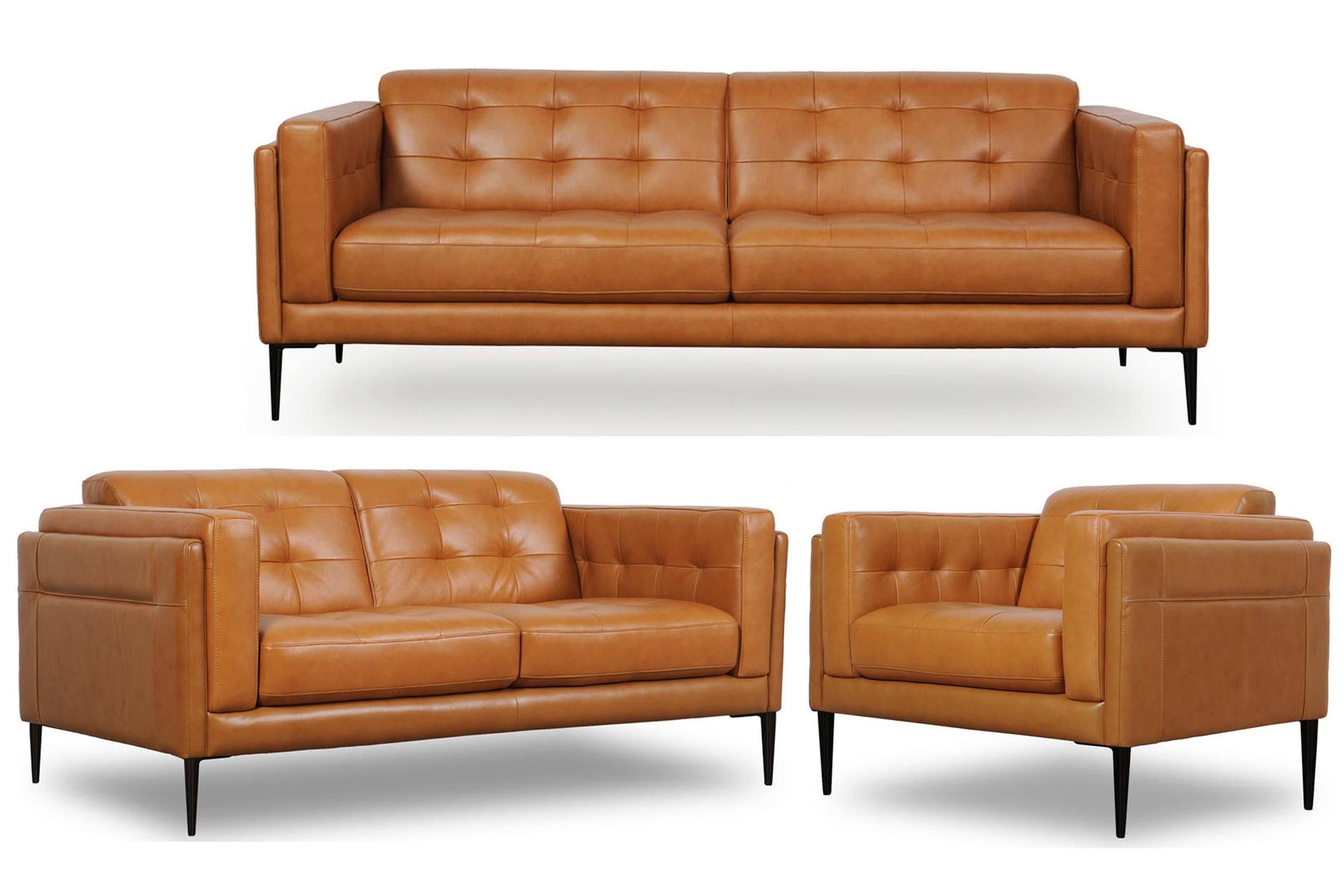 Modern Sofa Set Murray 440 44003BS1961-Sofa Set-3 in Tan Top grain leather