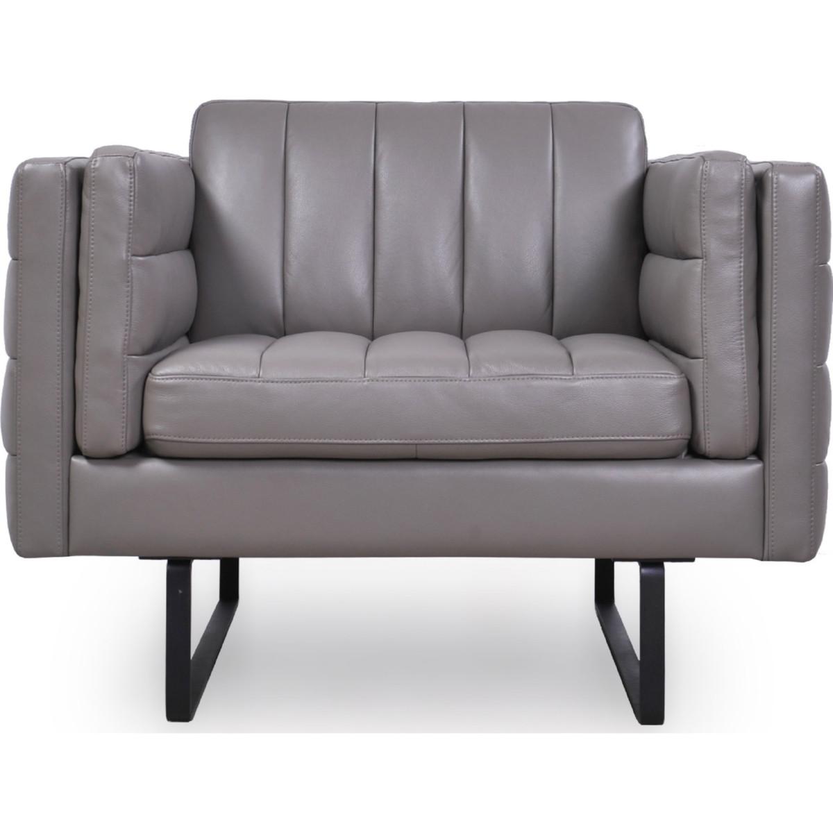 

    
 Order  Gray Top Grain Leather Sofa & Armchair Set 2Pcs Orson 582 Moroni Contemporary
