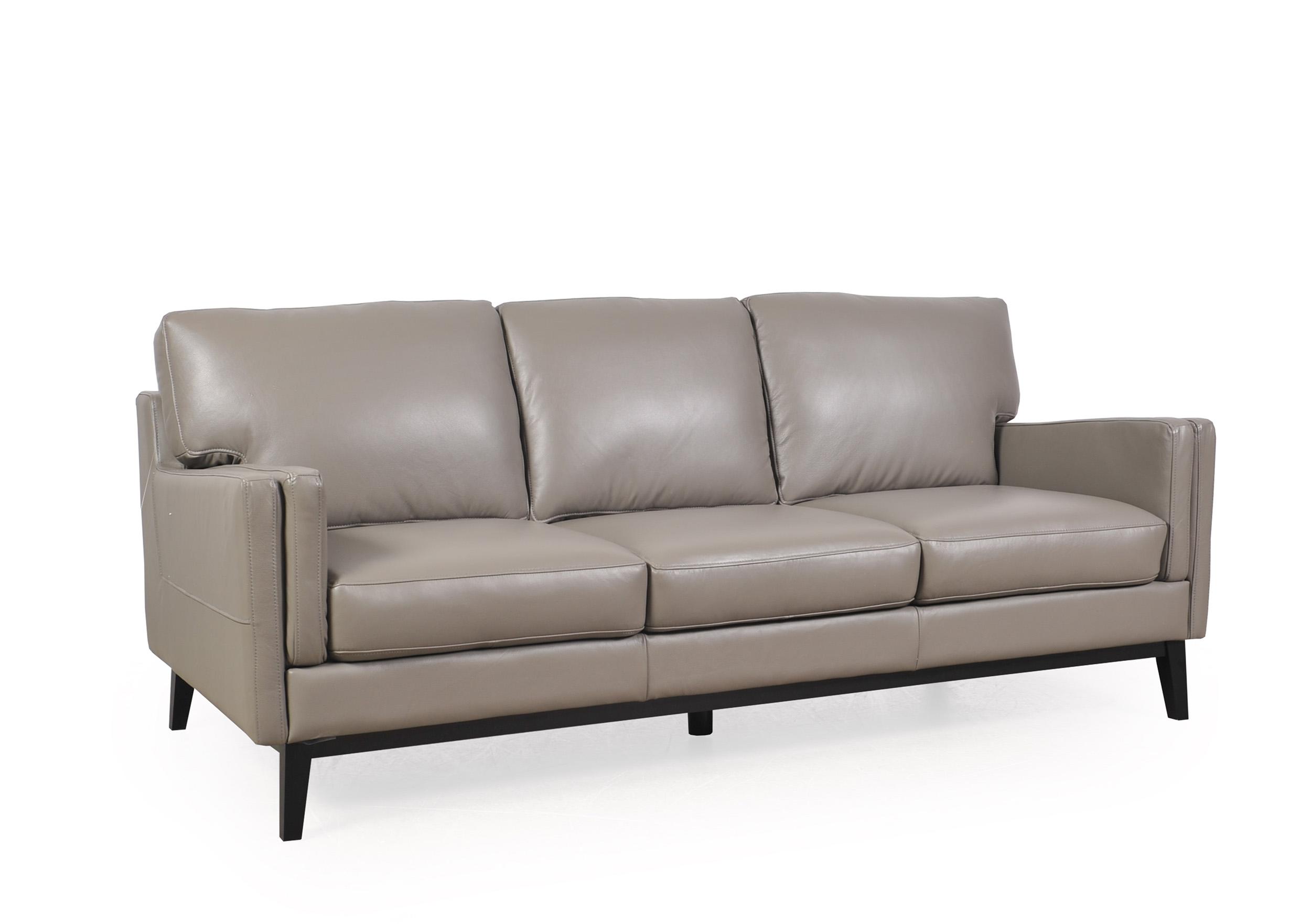

    
Moroni Osman 352 Dark Grey Top Grain Leather Upholstery Mid-Century Sofa Set 2Pcs
