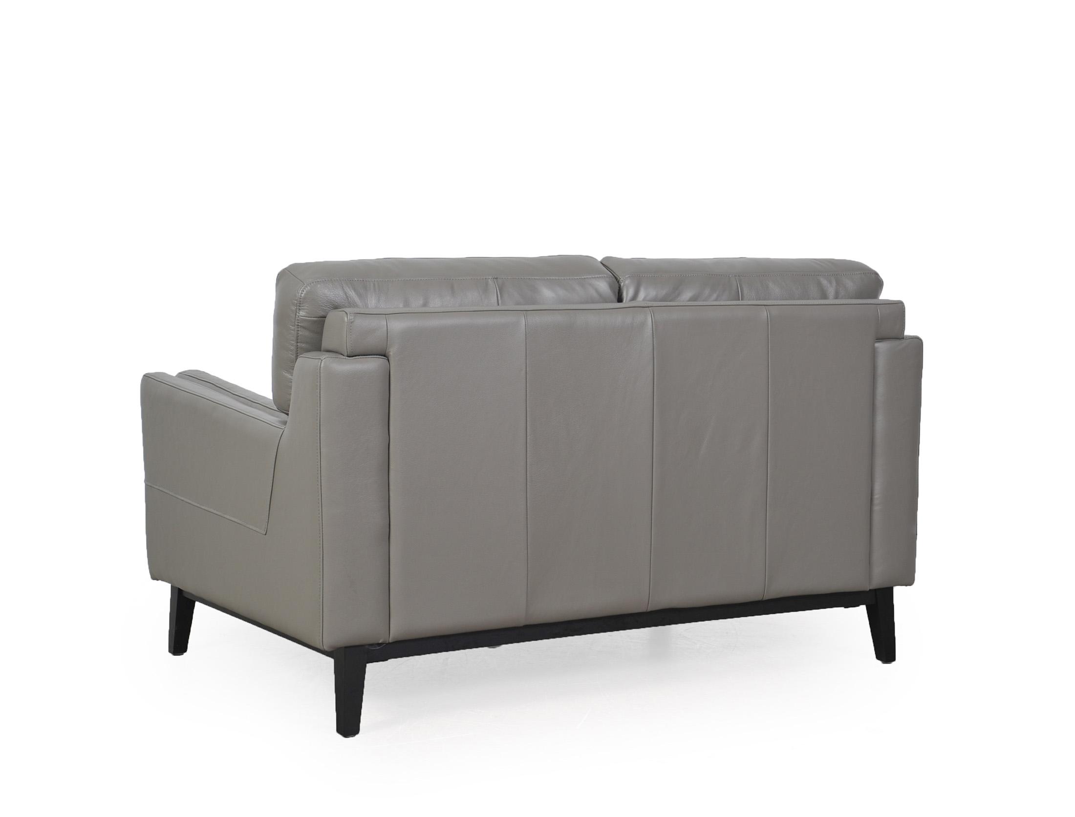 

    
Osman 352-Set-2 Moroni Osman 352 Dark Grey Top Grain Leather Upholstery Mid-Century Sofa Set 2Pcs
