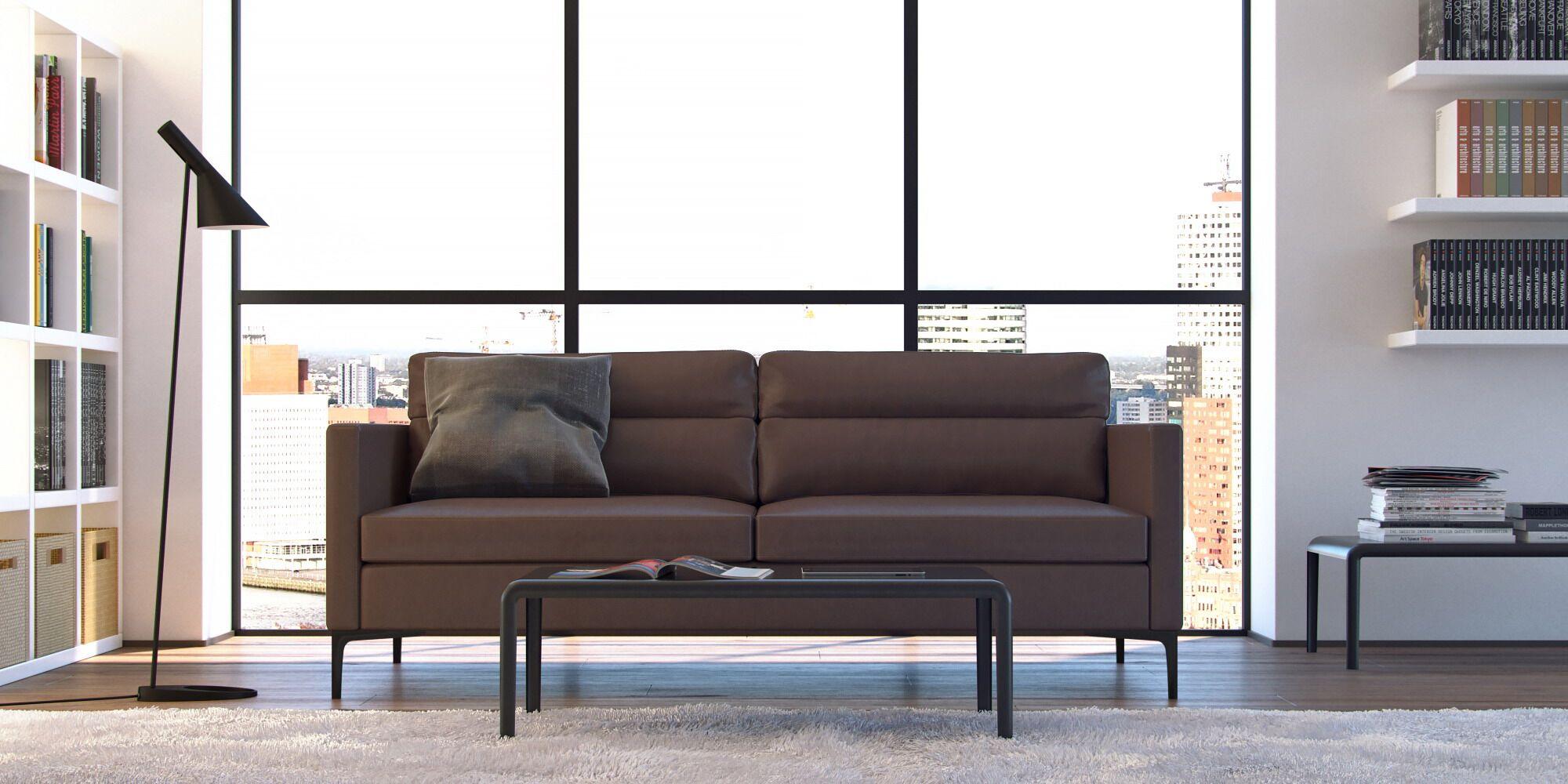 

    
Moroni Selton 363 Coffee Top Grain Leather Upholstery Mid-Century Sofa
